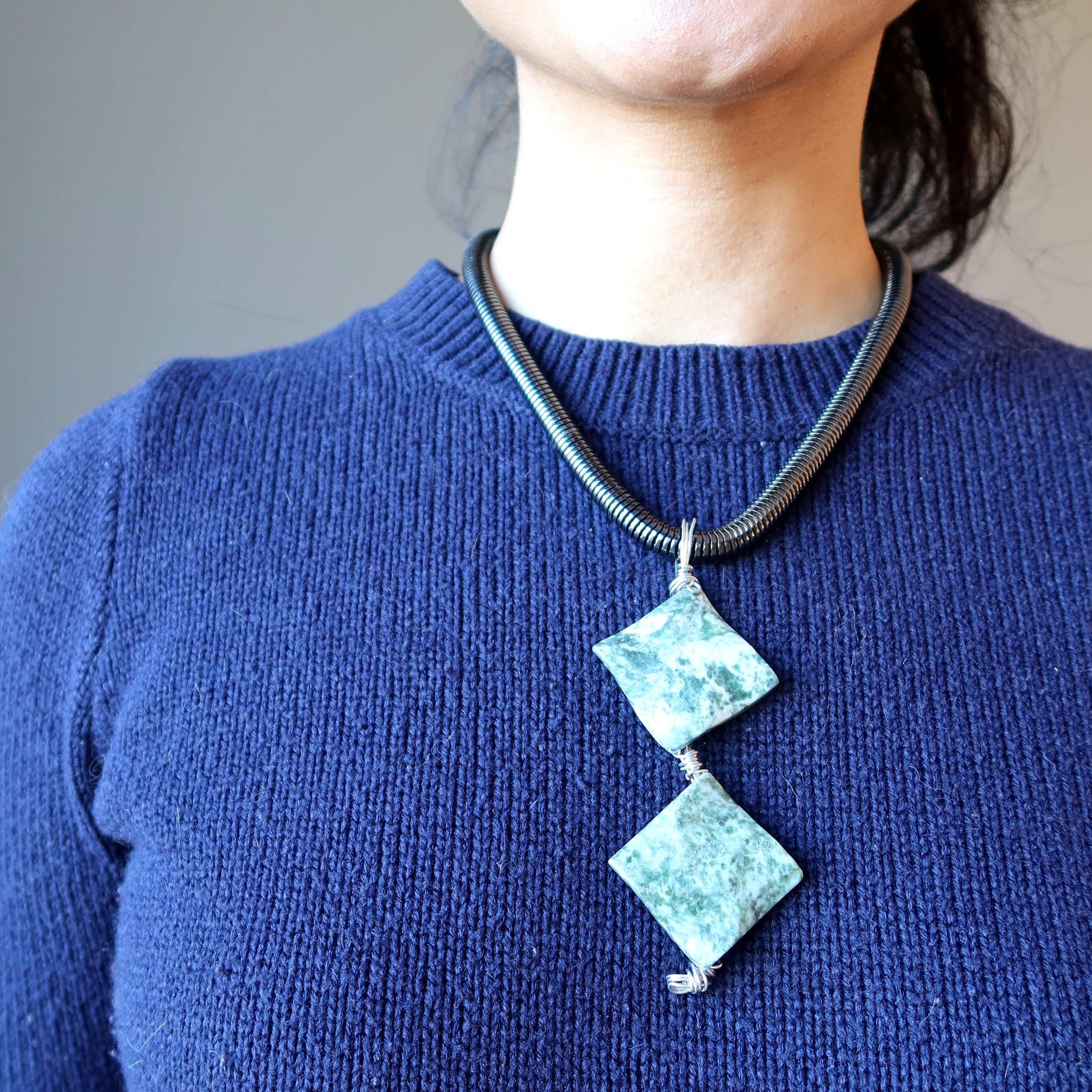 Tree Agate Necklace Hug Nature Organic Green Gemstones