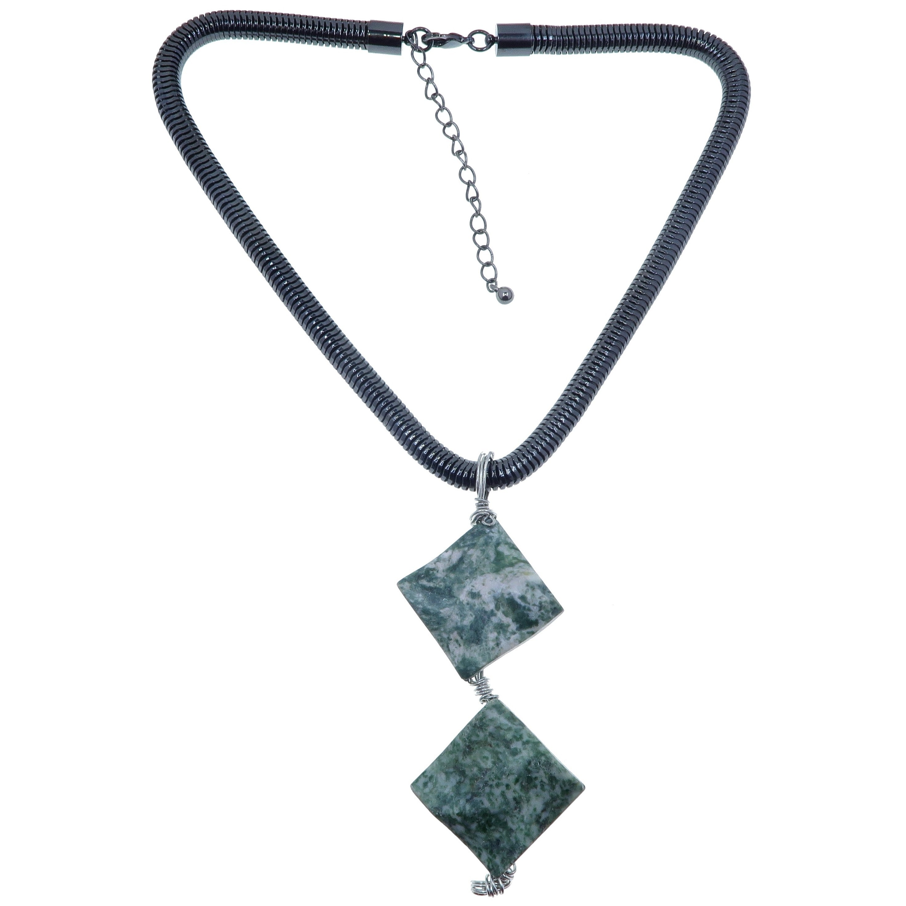 Tree Agate Necklace Hug Nature Organic Green Gemstones