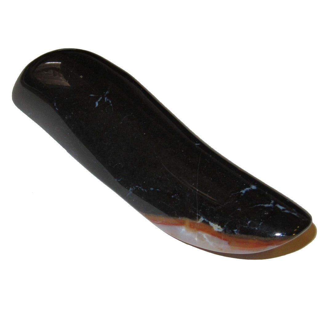 Black Agate Massage Stone Protective Handheld Healing Crystal