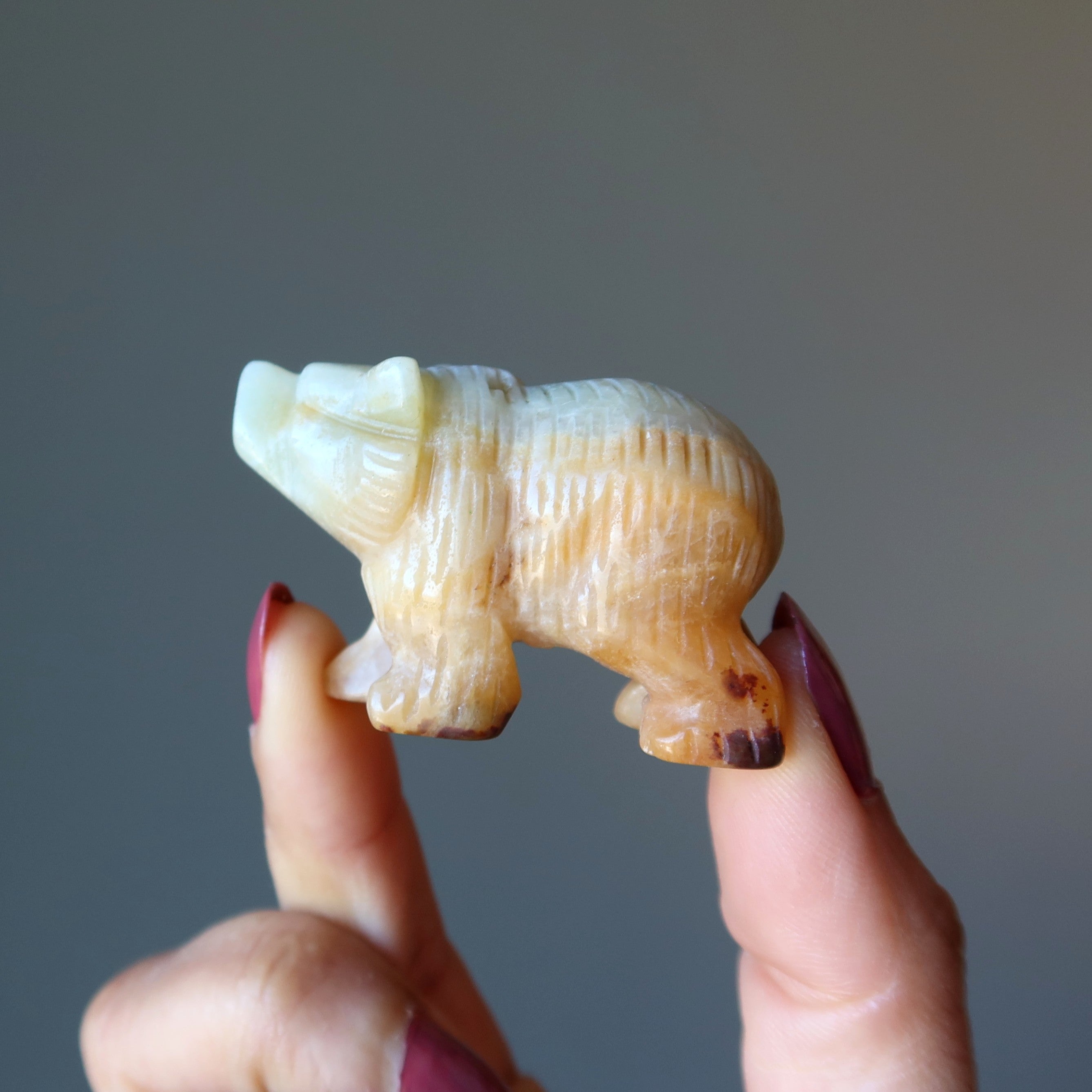 Amazonite Bear Spiritual Quest Cool Polar Figurine