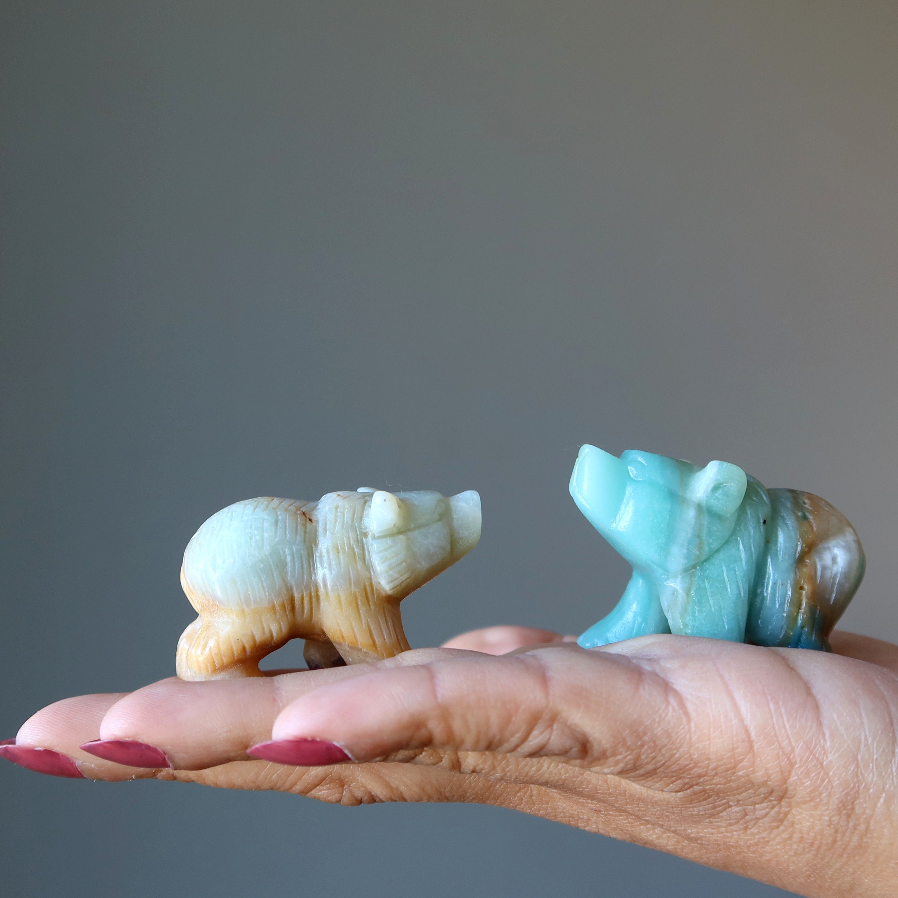 Amazonite Bear Spiritual Quest Cool Polar Figurine