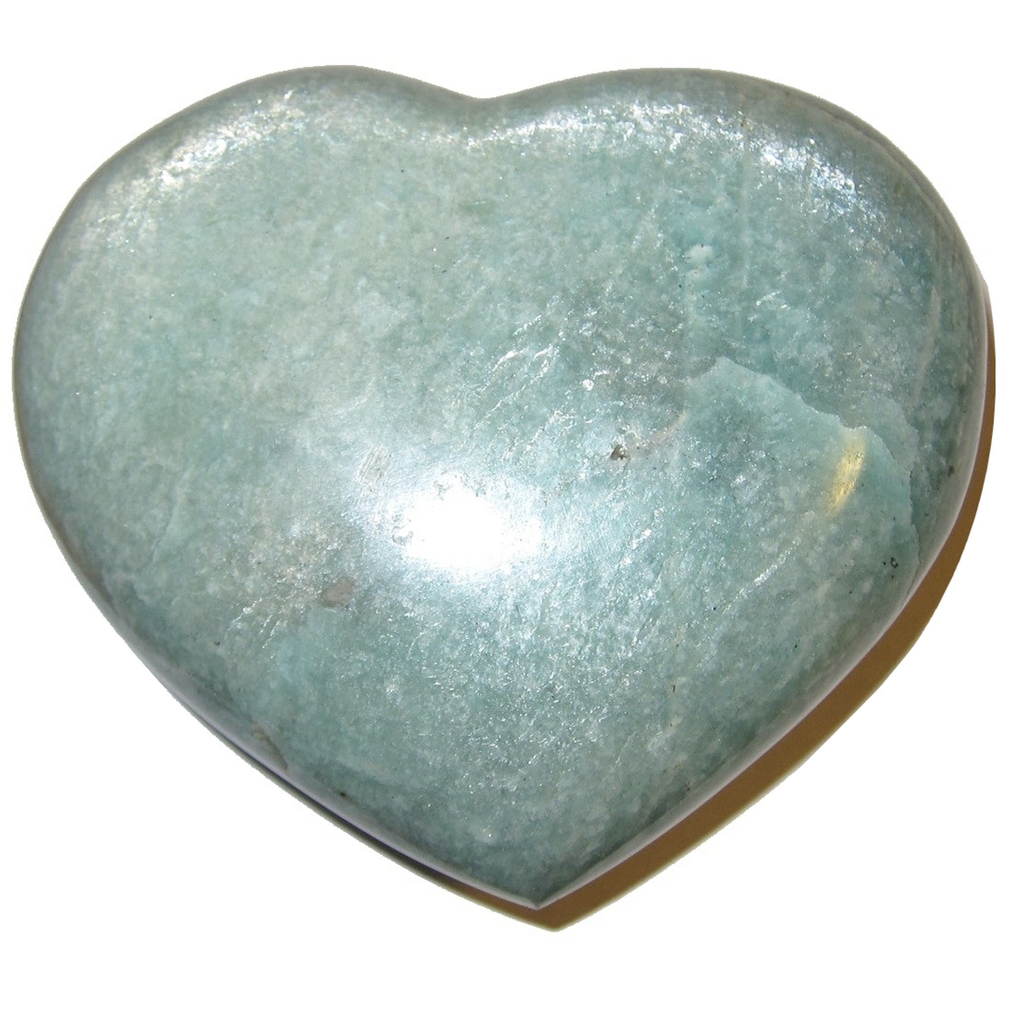 Amazonite Cœur Scintillant et Dansant Pierre d'Amour Vert Brillant