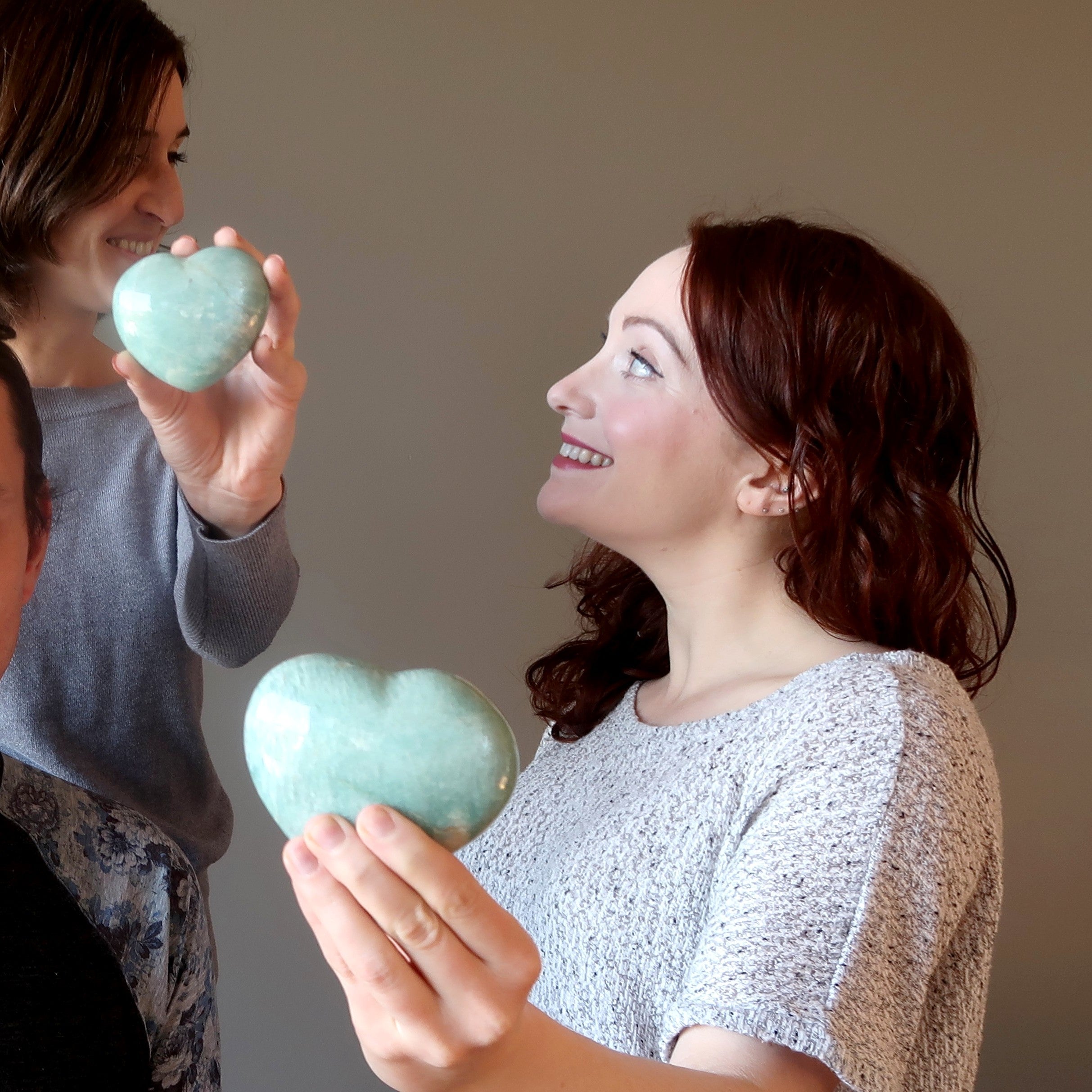 Amazonite Cœur Scintillant et Dansant Pierre d'Amour Vert Brillant