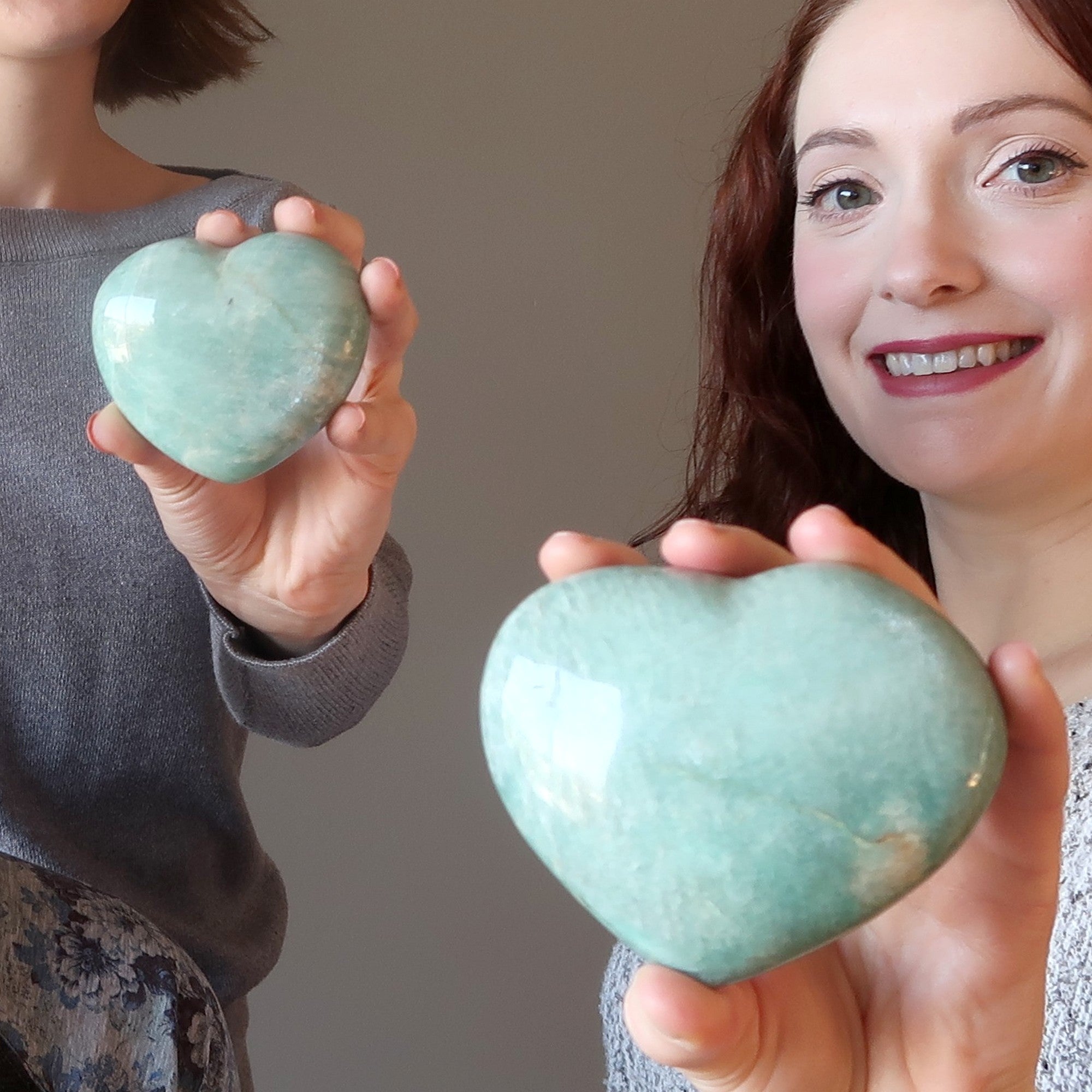 Amazonite Cœur Scintillant et Dansant Pierre d'Amour Vert Brillant