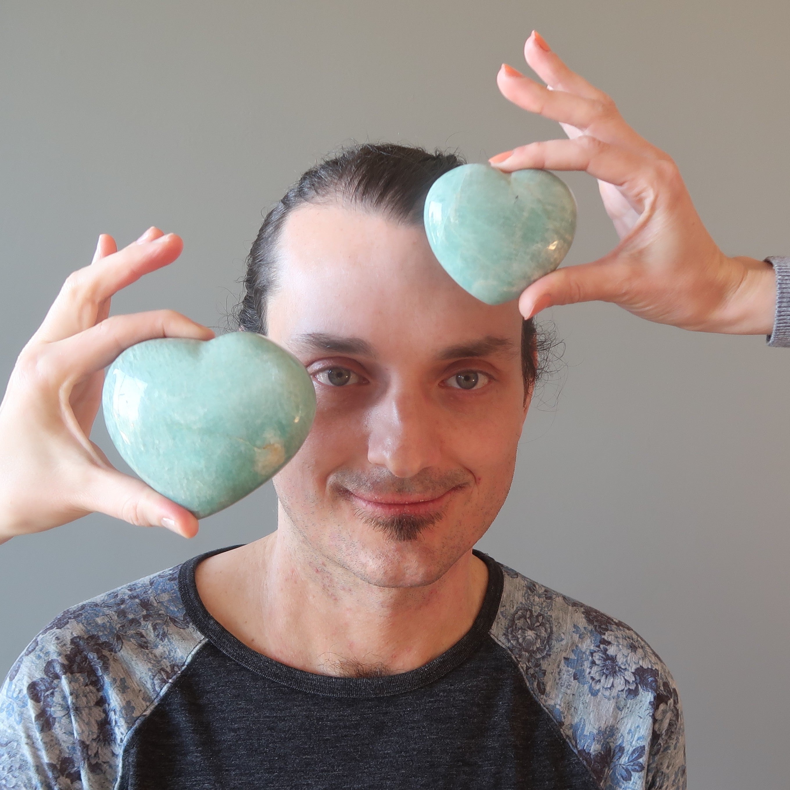Amazonite Cœur Scintillant et Dansant Pierre d'Amour Vert Brillant