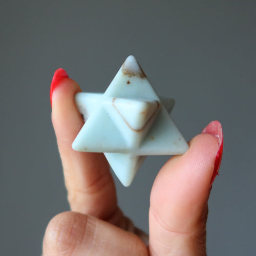 Amazonit Merkabah Kühler blaugrüner Heilungsstern