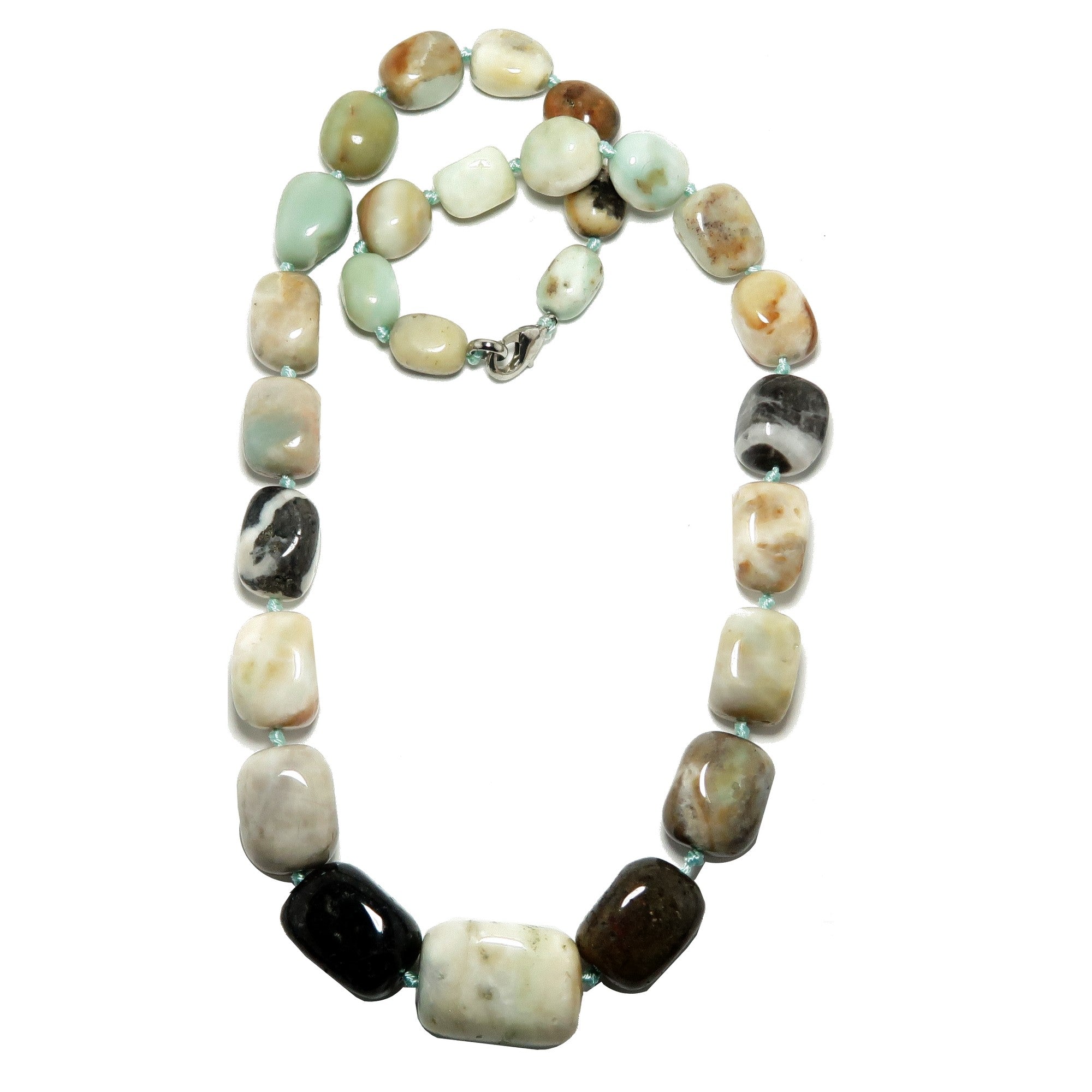 Amazonite Necklace Flower of Creation Knotted Crystals