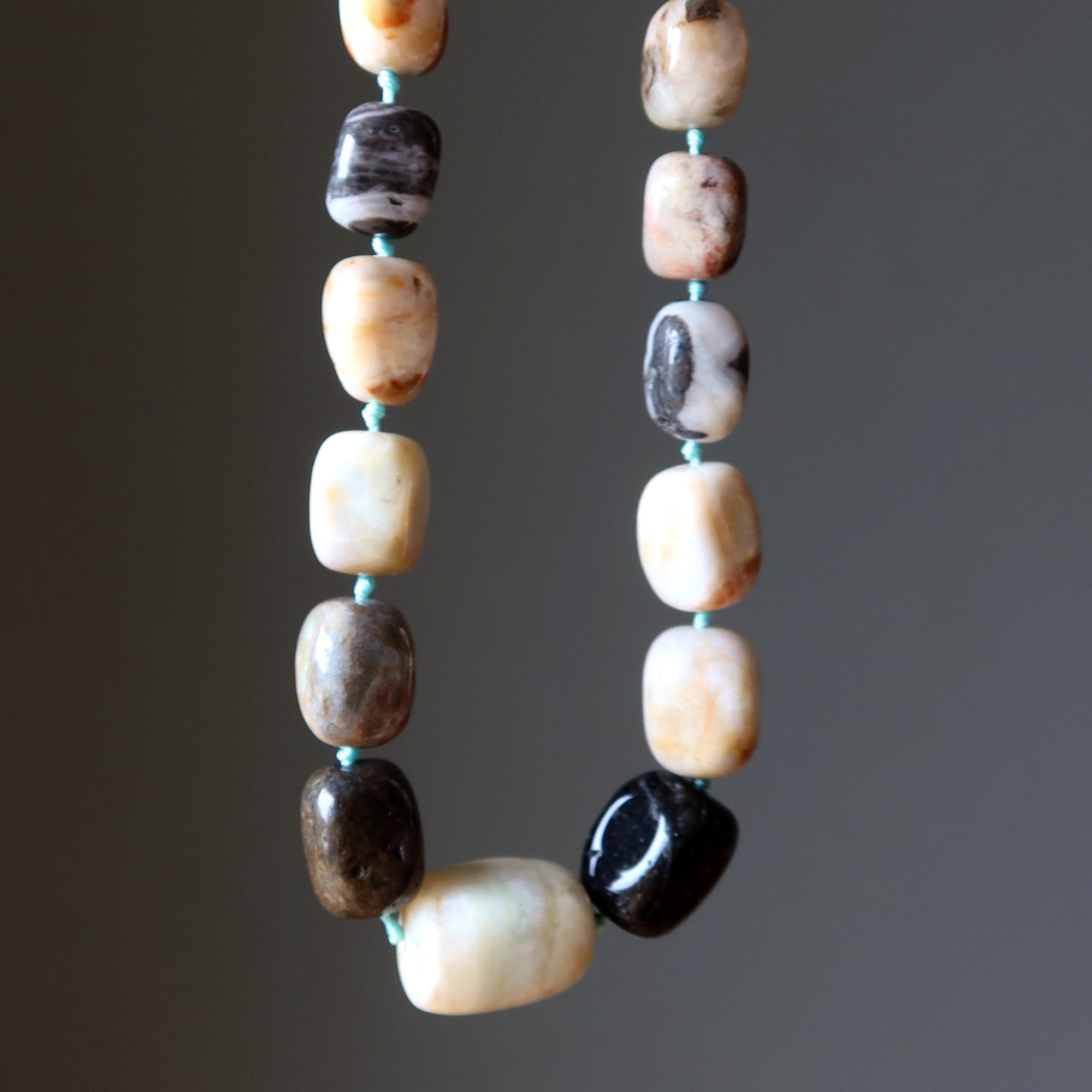 Amazonite Necklace Flower of Creation Knotted Crystals