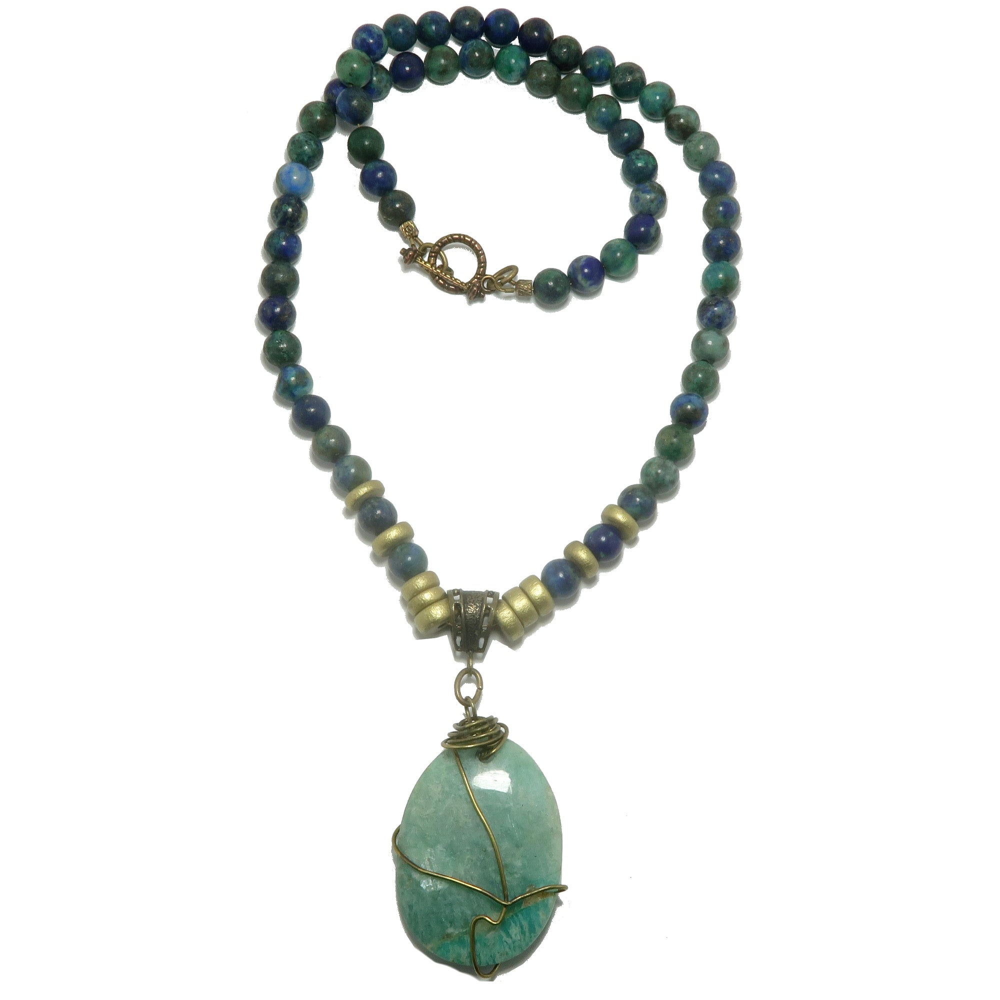 Amazonite Necklace Lapis Blue Green Harmony Gems