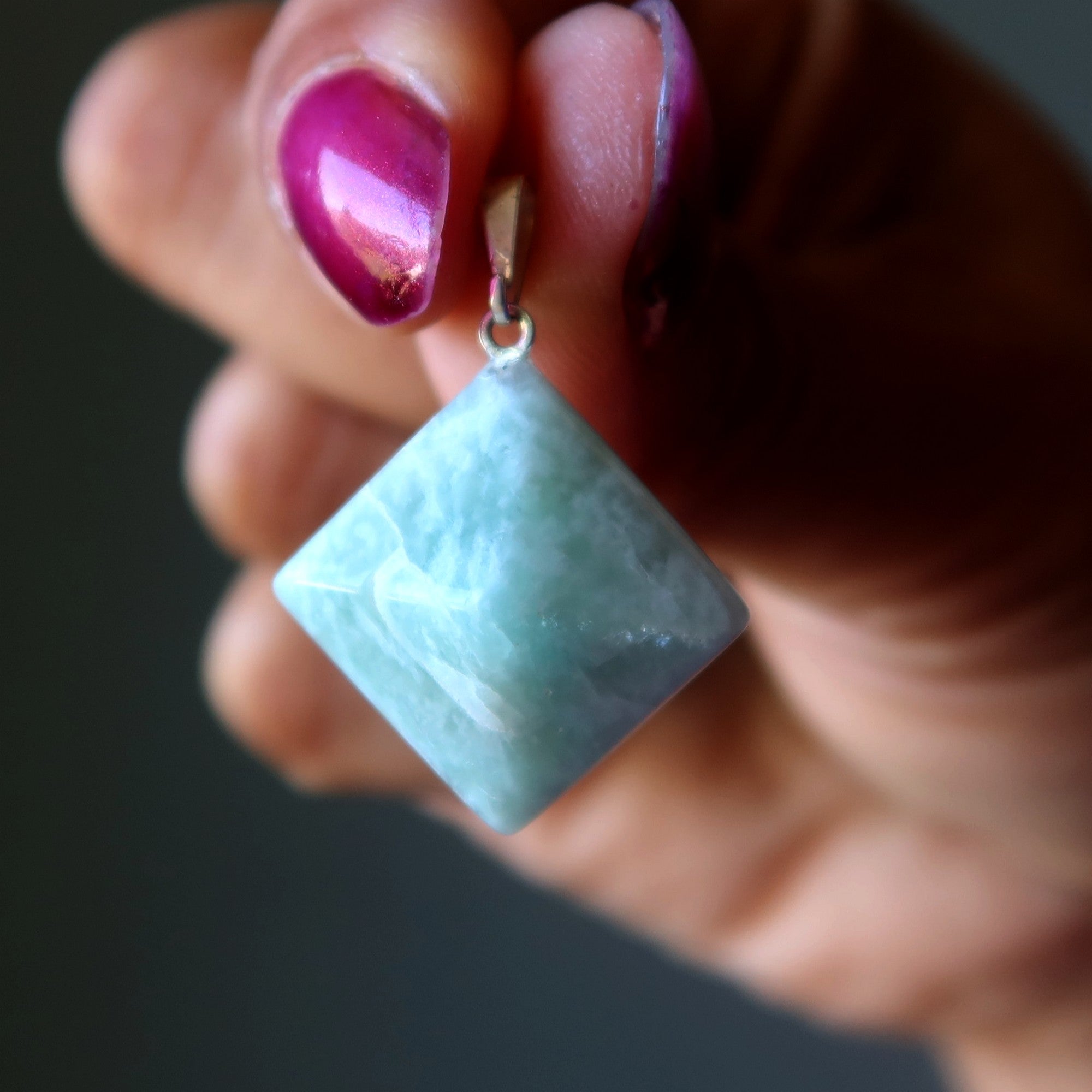 Amazonite Pendant Pyramid Atlantis Stone Silver