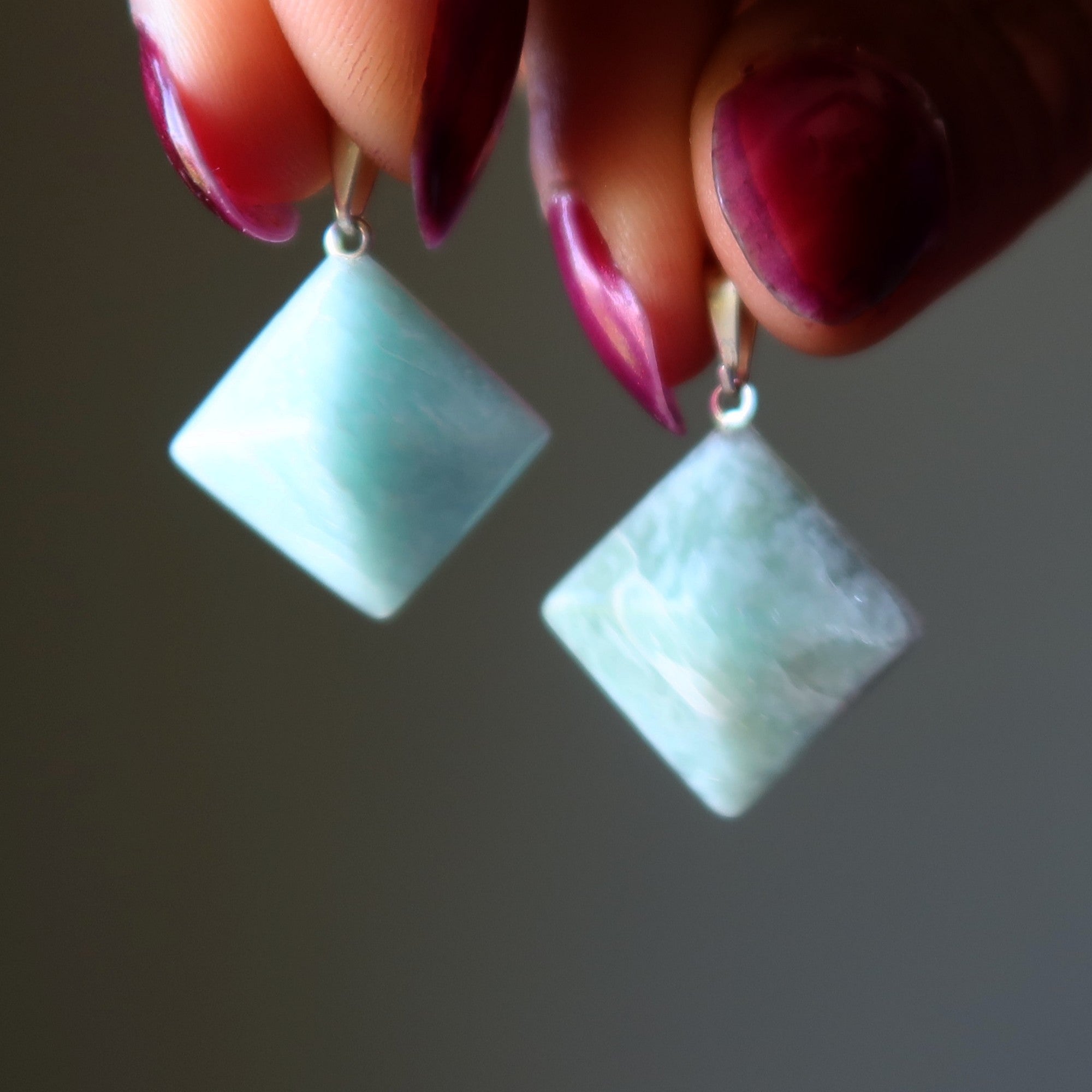 Amazonite Pendant Pyramid Atlantis Stone Silver