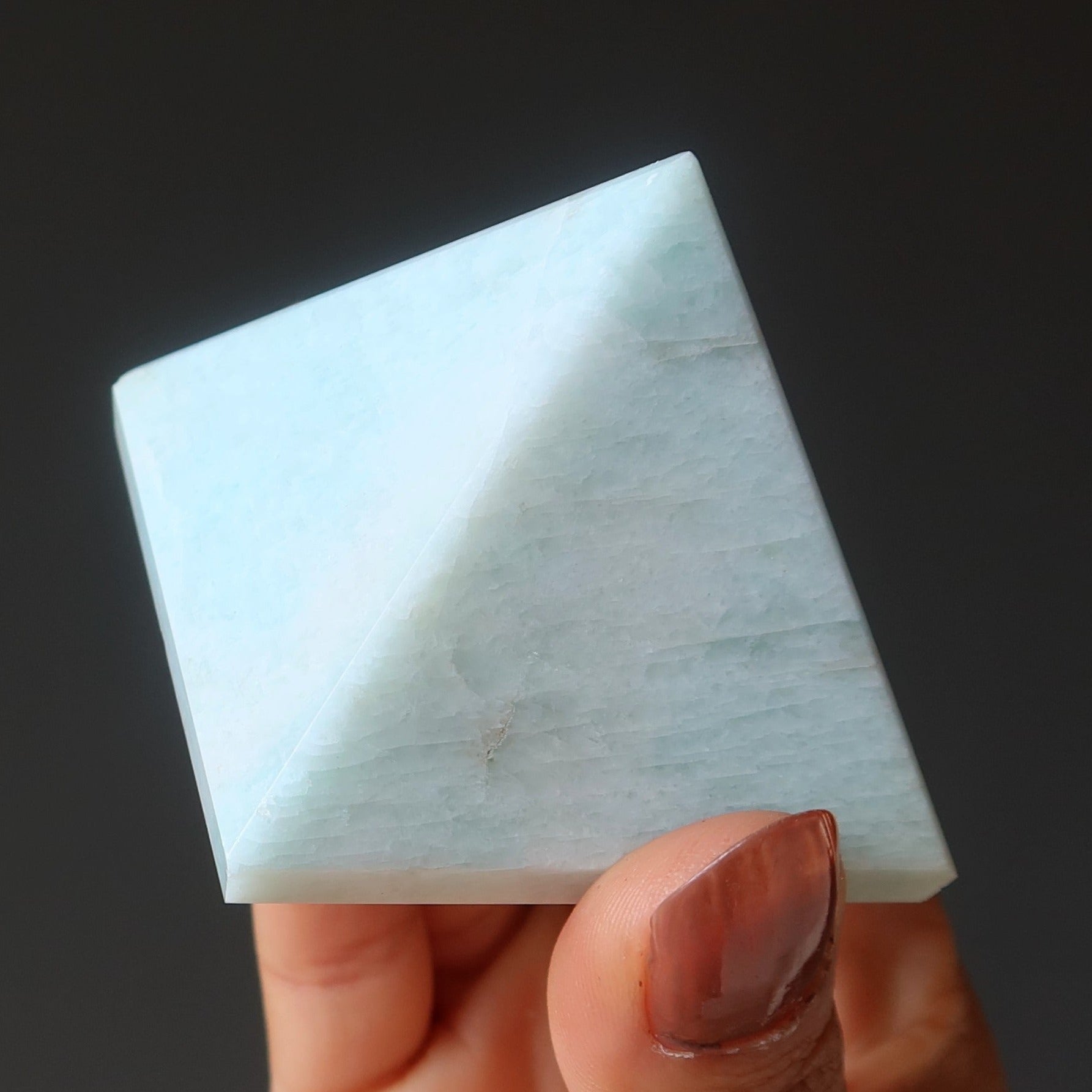 Amazonite Pyramid Gentle Green Stone Healing Light