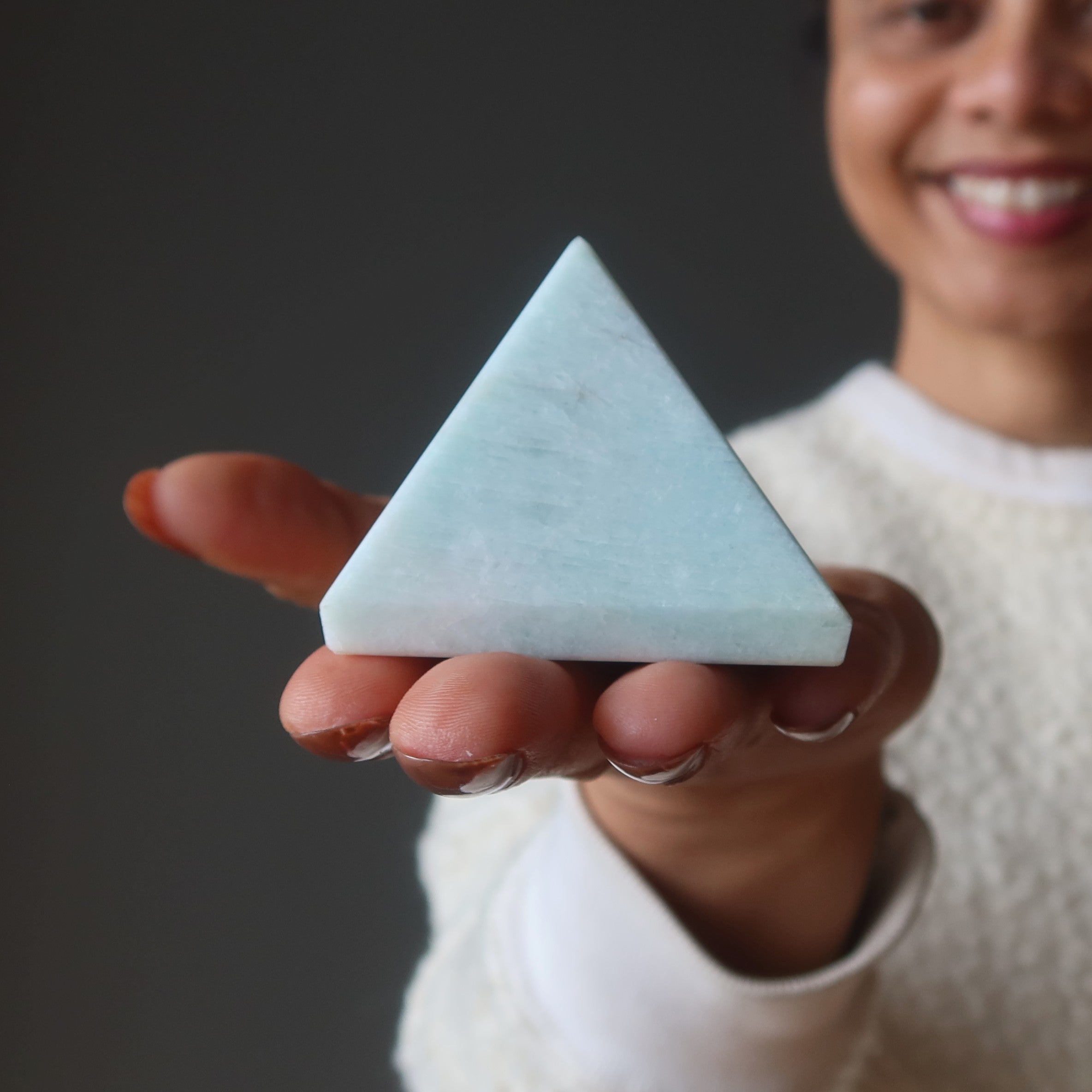 Amazonite Pyramid Gentle Green Stone Healing Light