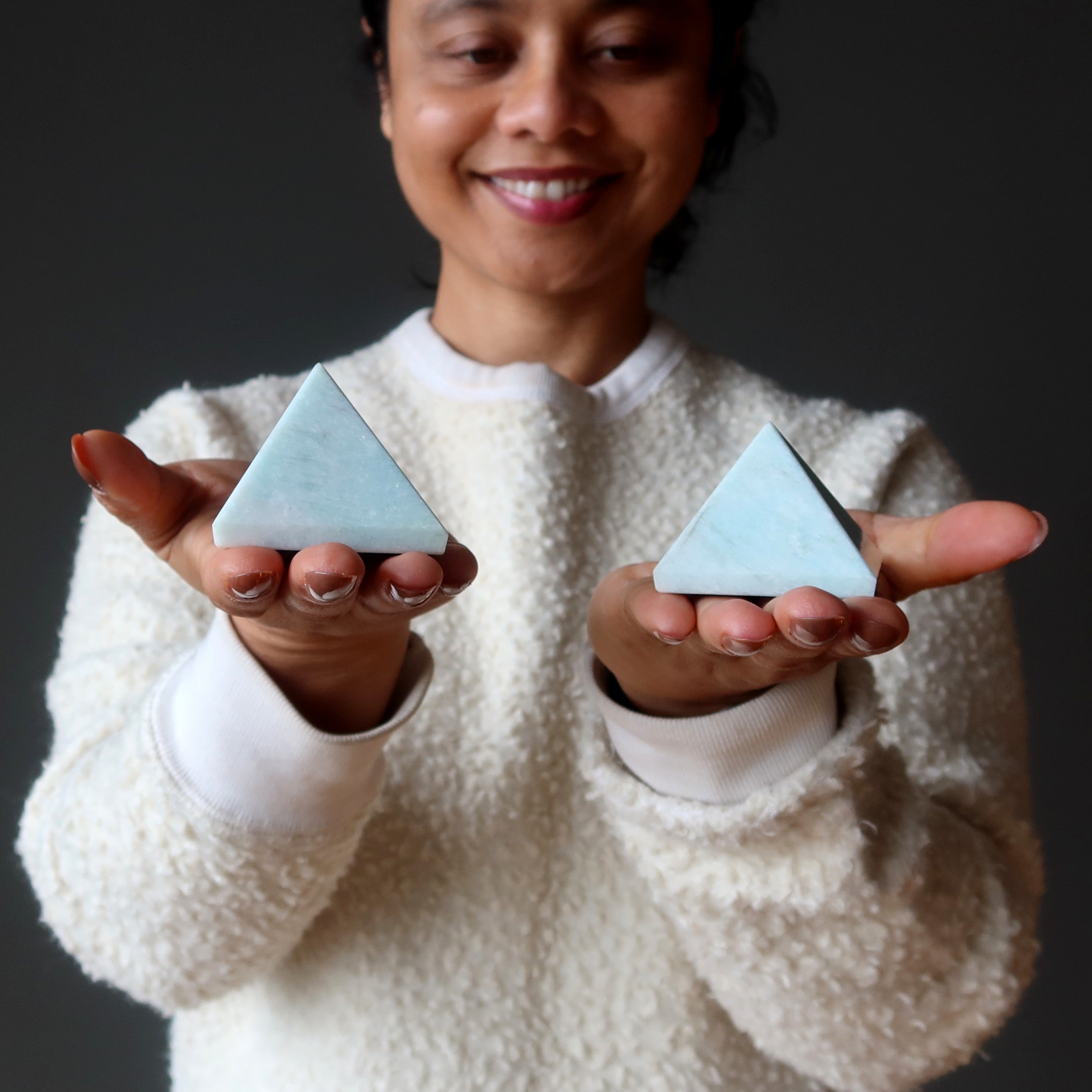 Amazonite Pyramid Gentle Green Stone Healing Light
