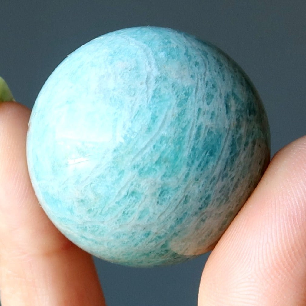 Amazonite Sphere Serene Aqua Green Sheen Paradise Crystal Ball
