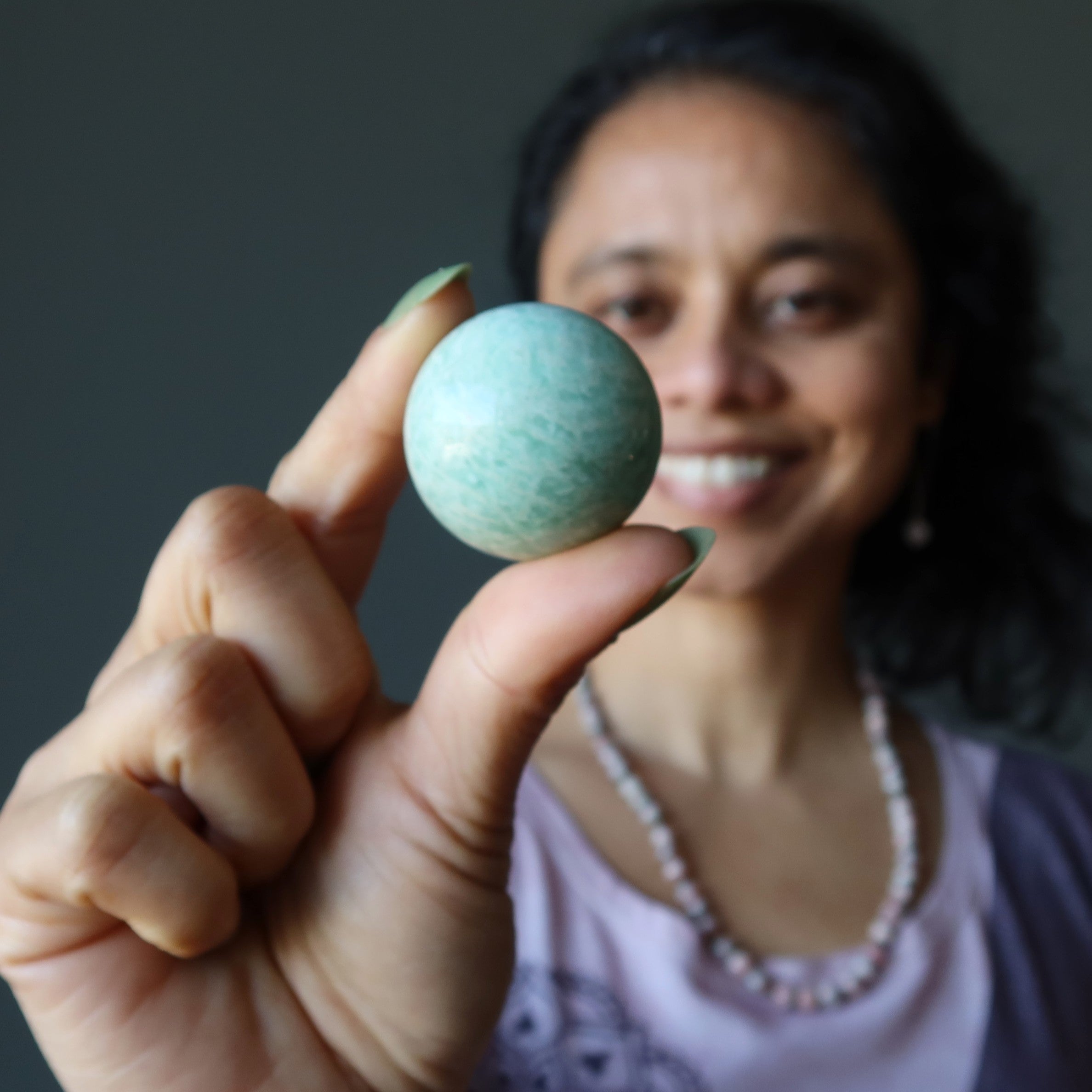 Amazonite Sphere Serene Aqua Green Sheen Paradise Crystal Ball