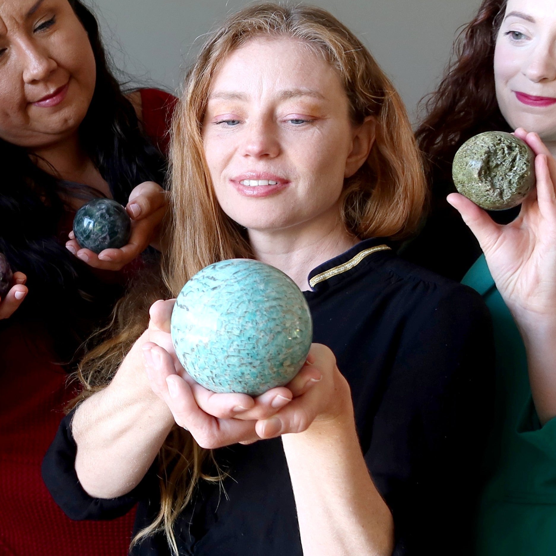 Amazonite Sphere Serene Aqua Green Sheen Paradise Crystal Ball