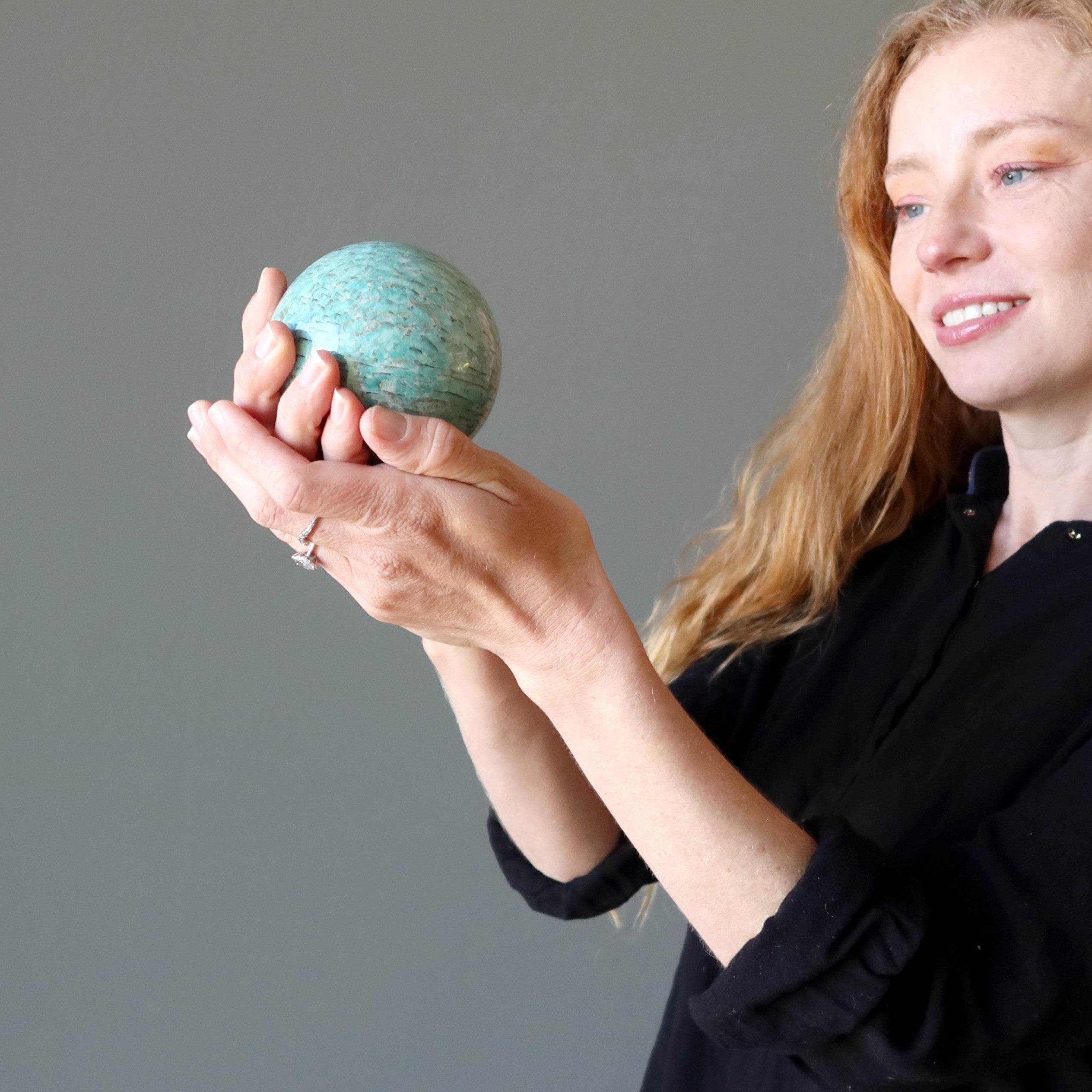 Amazonite Sphere Serene Aqua Green Sheen Paradise Crystal Ball