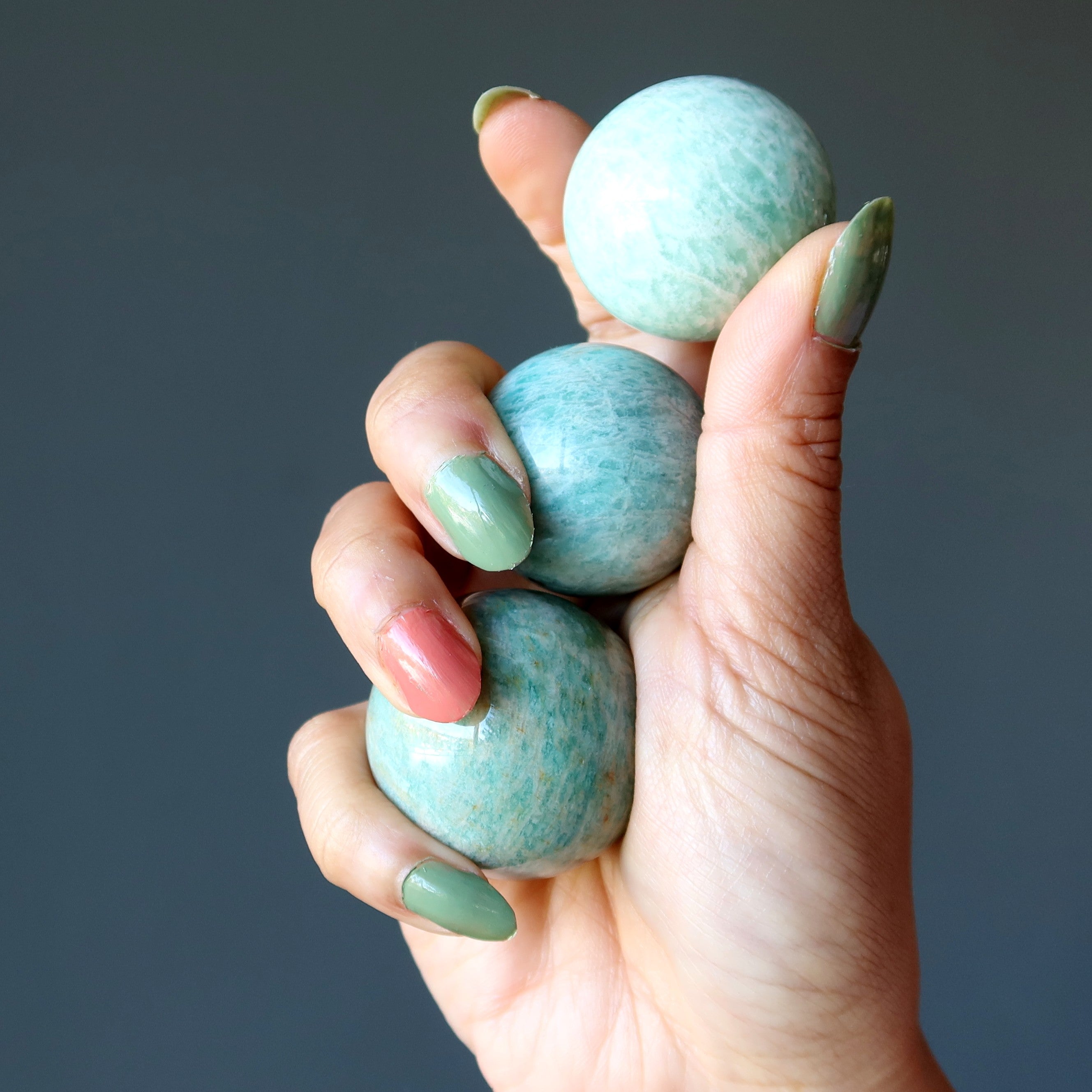 Amazonite Sphere Serene Aqua Green Sheen Paradise Crystal Ball