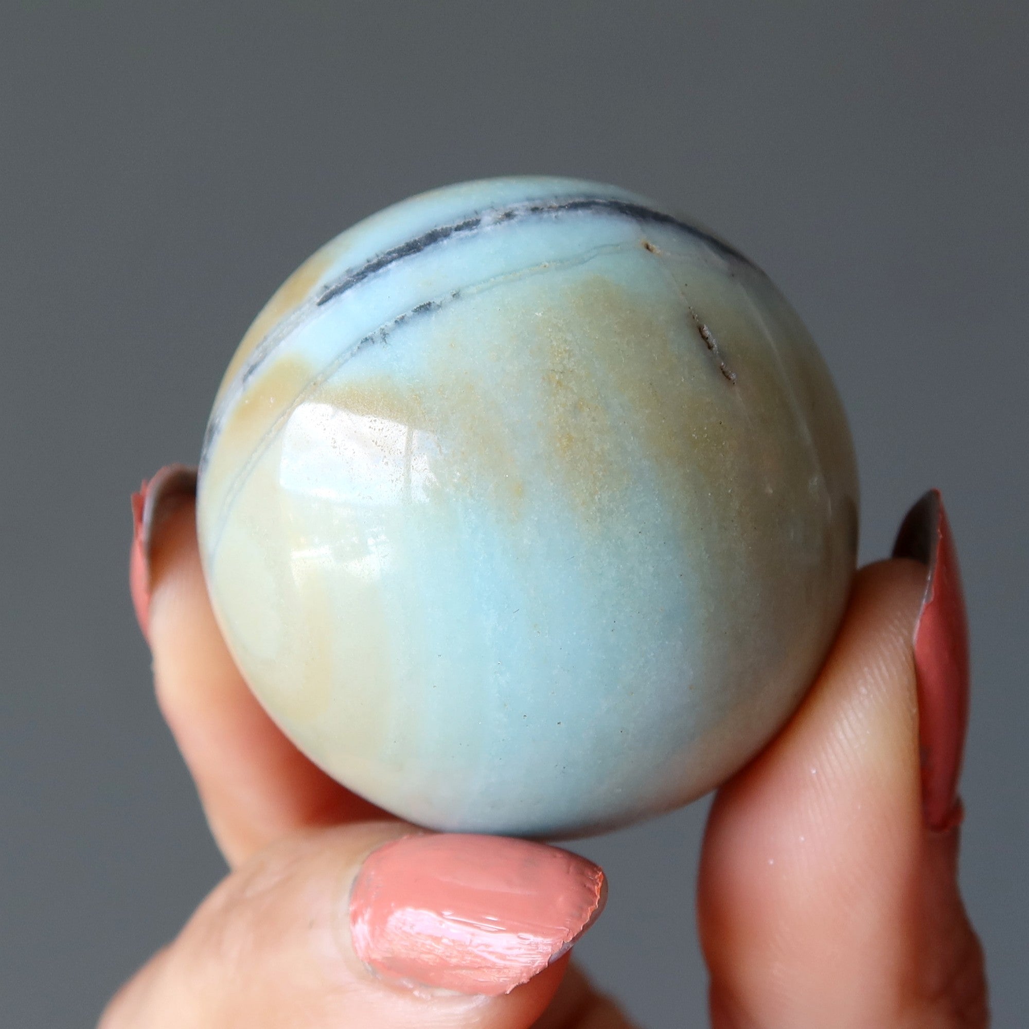 Sphère d'amazonite Boule de cristal menthe givrée