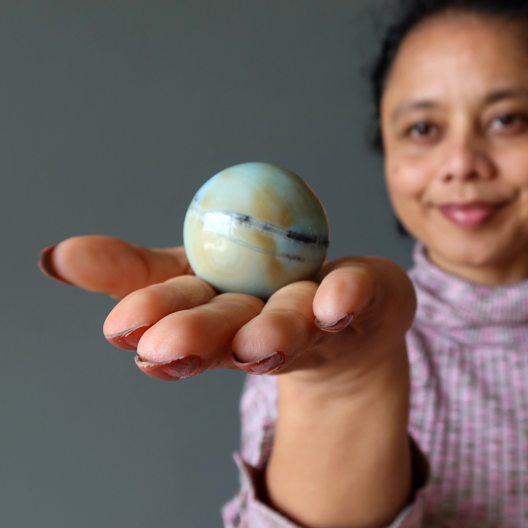 Sphère d'amazonite Boule de cristal menthe givrée