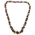 Collier d'ambre rouge chaud, mélangé, noué, gemme de la Baltique