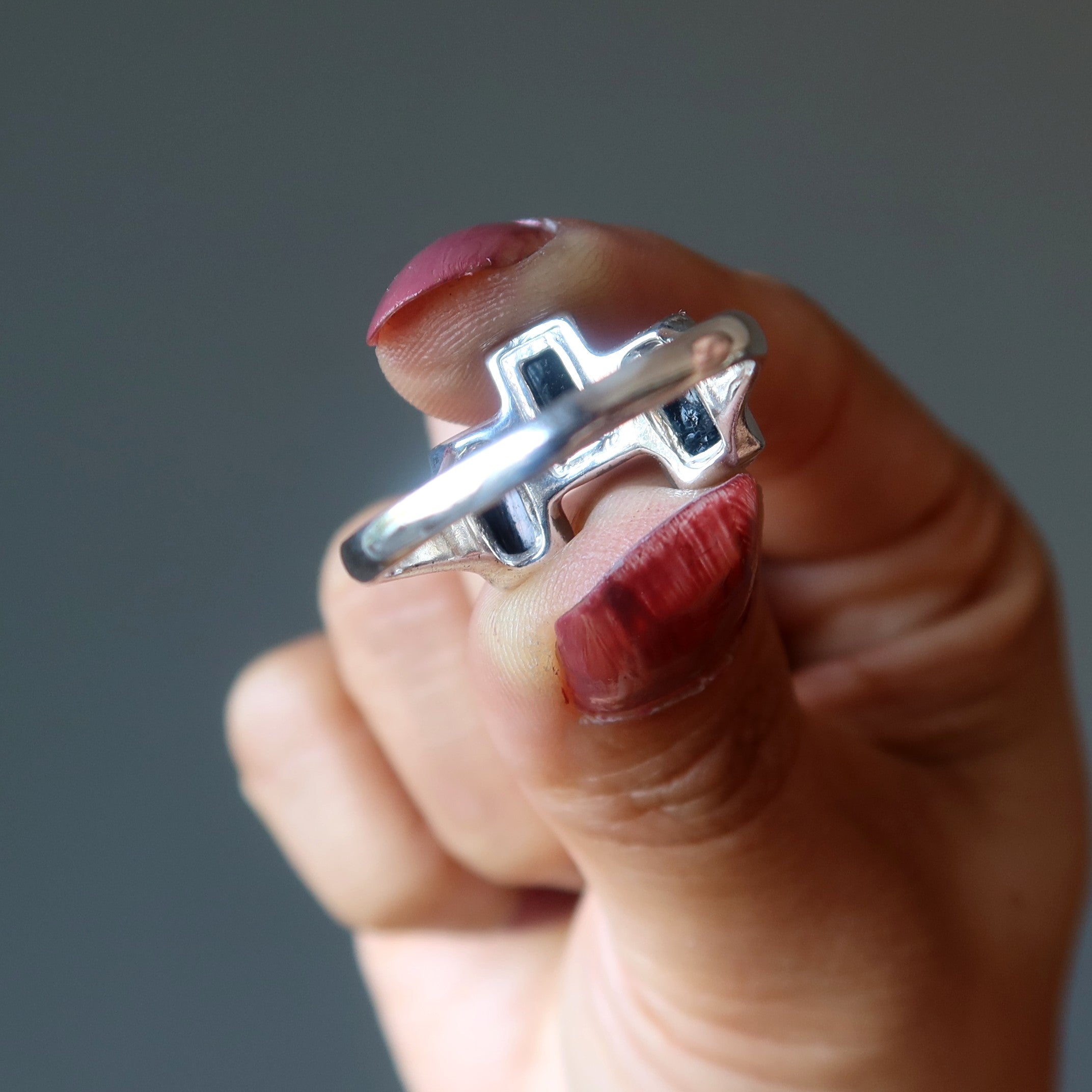 Bernsteinring Trinity-Edelsteine Sterlingsilber Größe 11,25