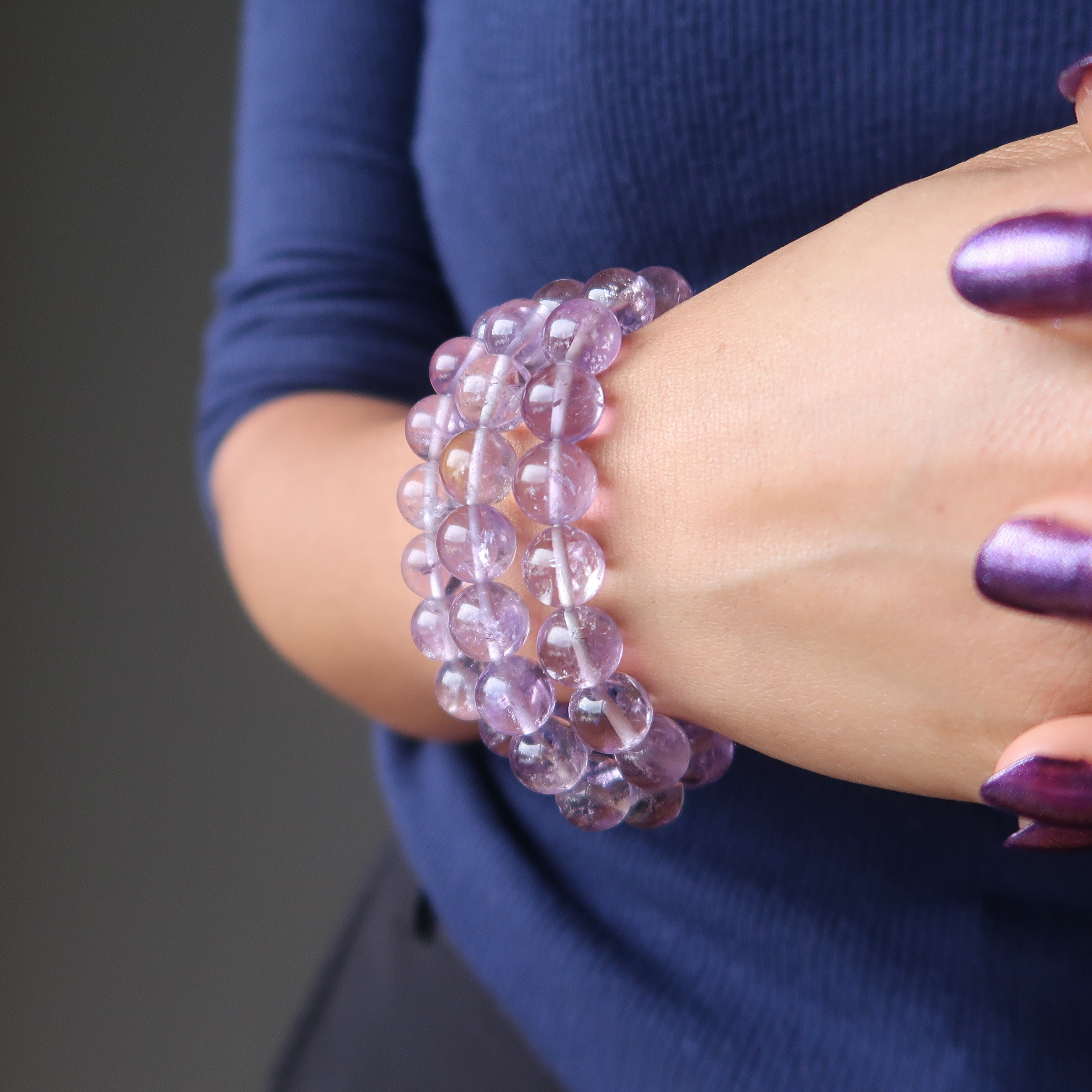 Ametrine Bracelet Natural Amethyst & Citrine Harmony Beads