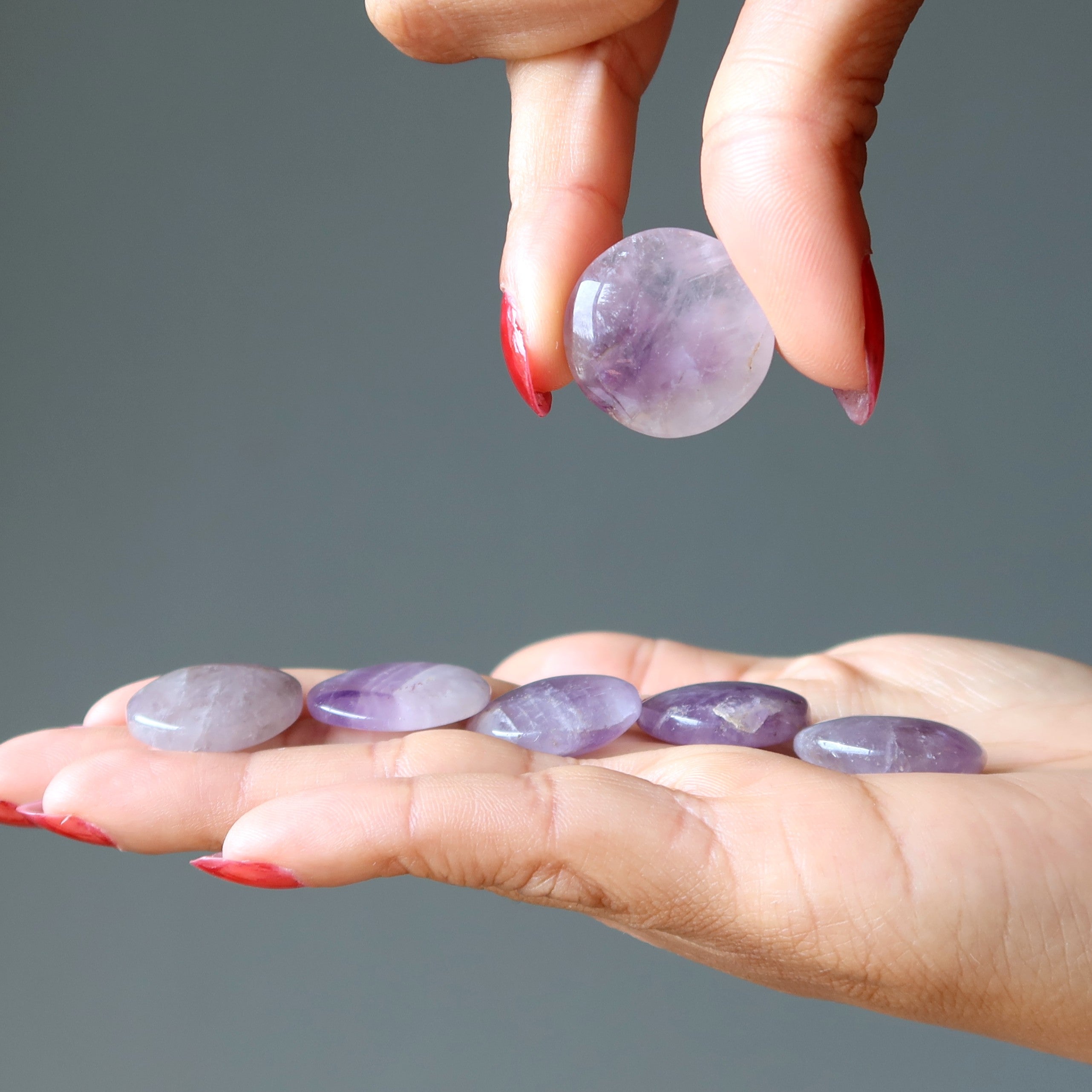 Amethyst Grid Crystal Spiritual Mandala Coin