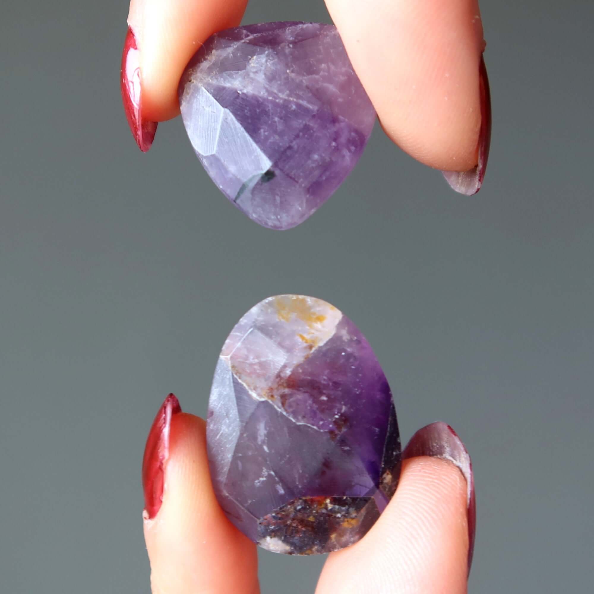 Amethyst Amulet Pear Faceted Wounded Warrior