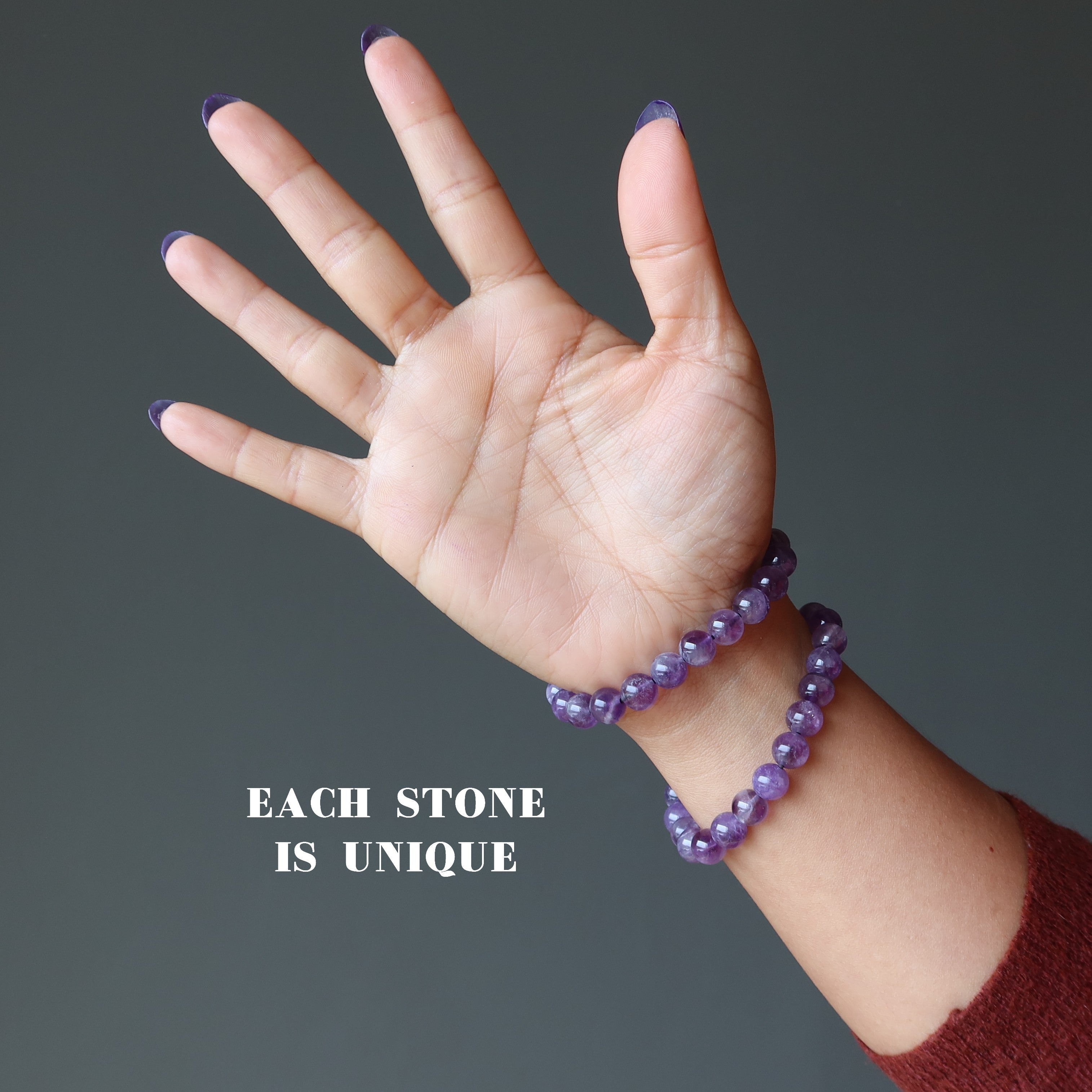 Amethyst Bracelet Lilac Purple Gemstone Beads Soul in Bloom