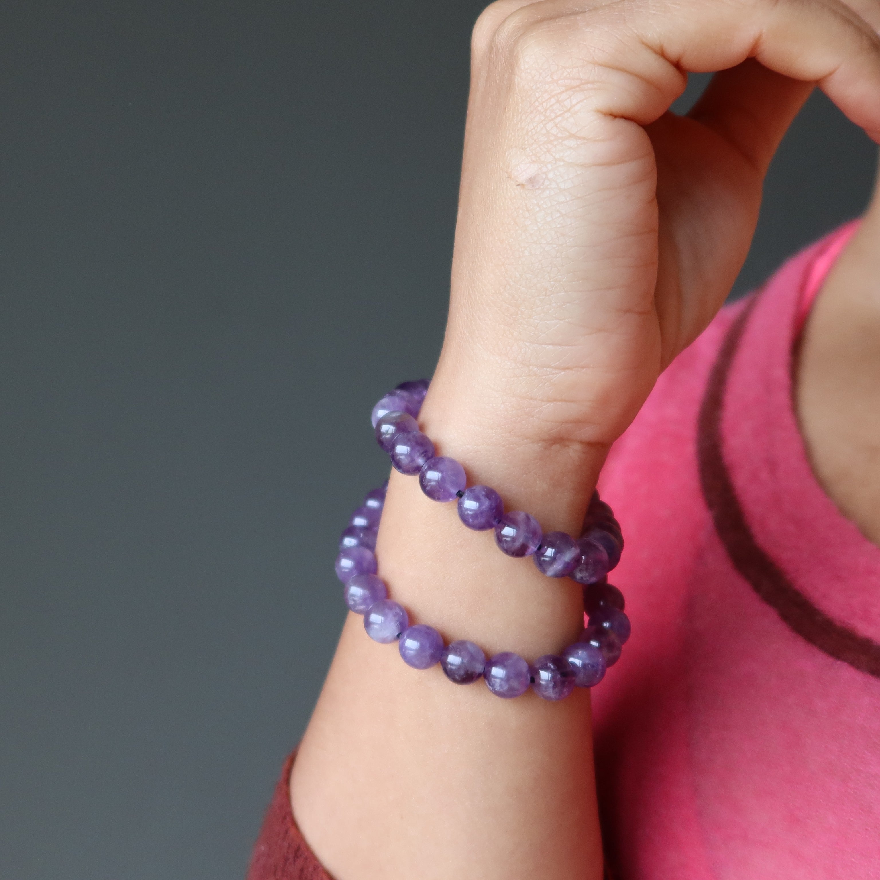 Amethyst Bracelet Lilac Purple Gemstone Beads Soul in Bloom
