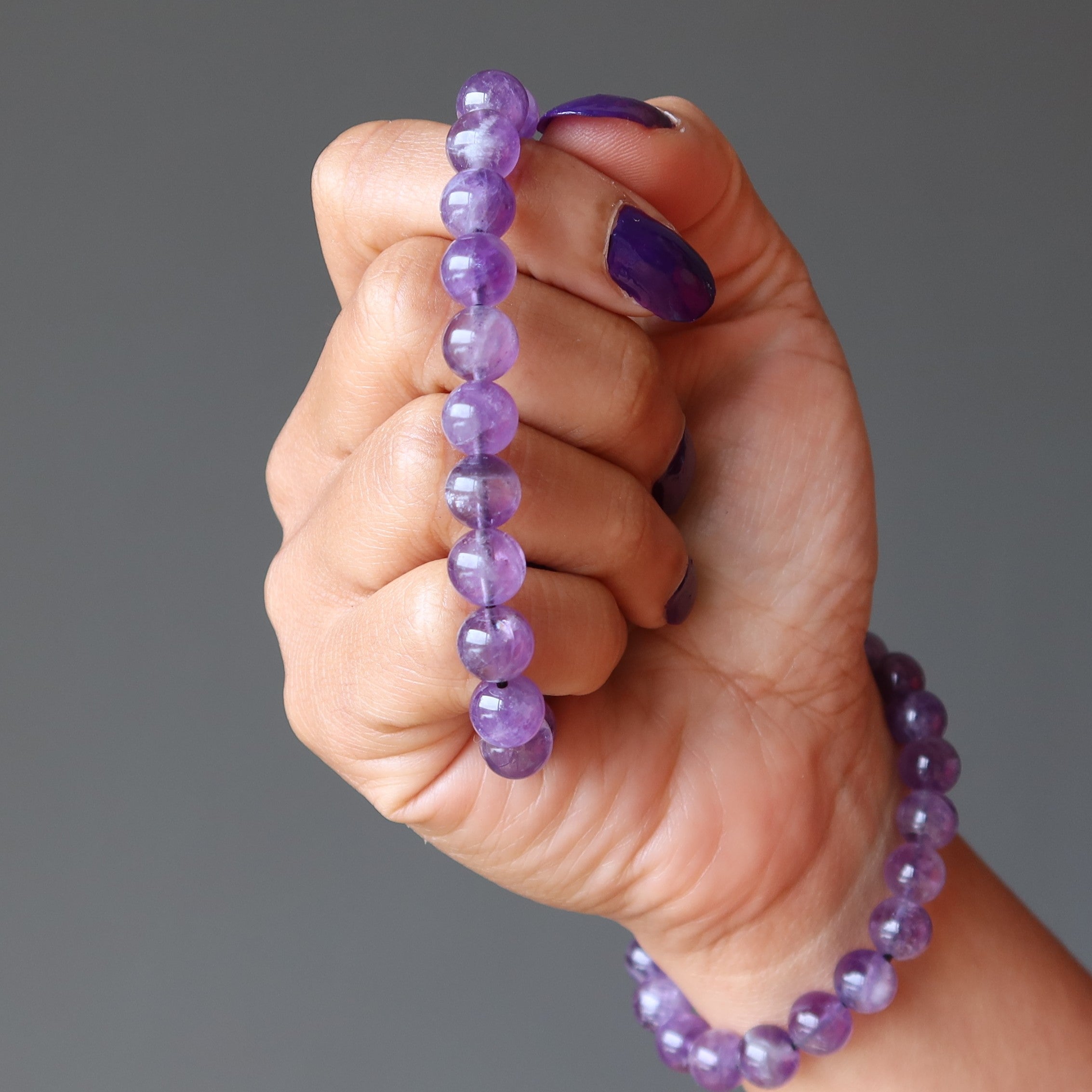Amethyst Bracelet Lilac Purple Gemstone Beads Soul in Bloom