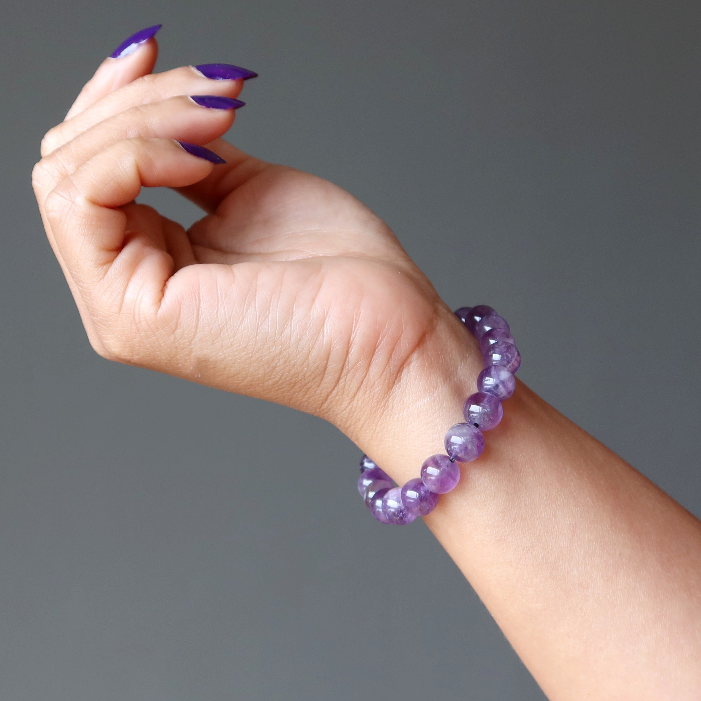 Amethyst Bracelet Lilac Purple Gemstone Beads Soul in Bloom