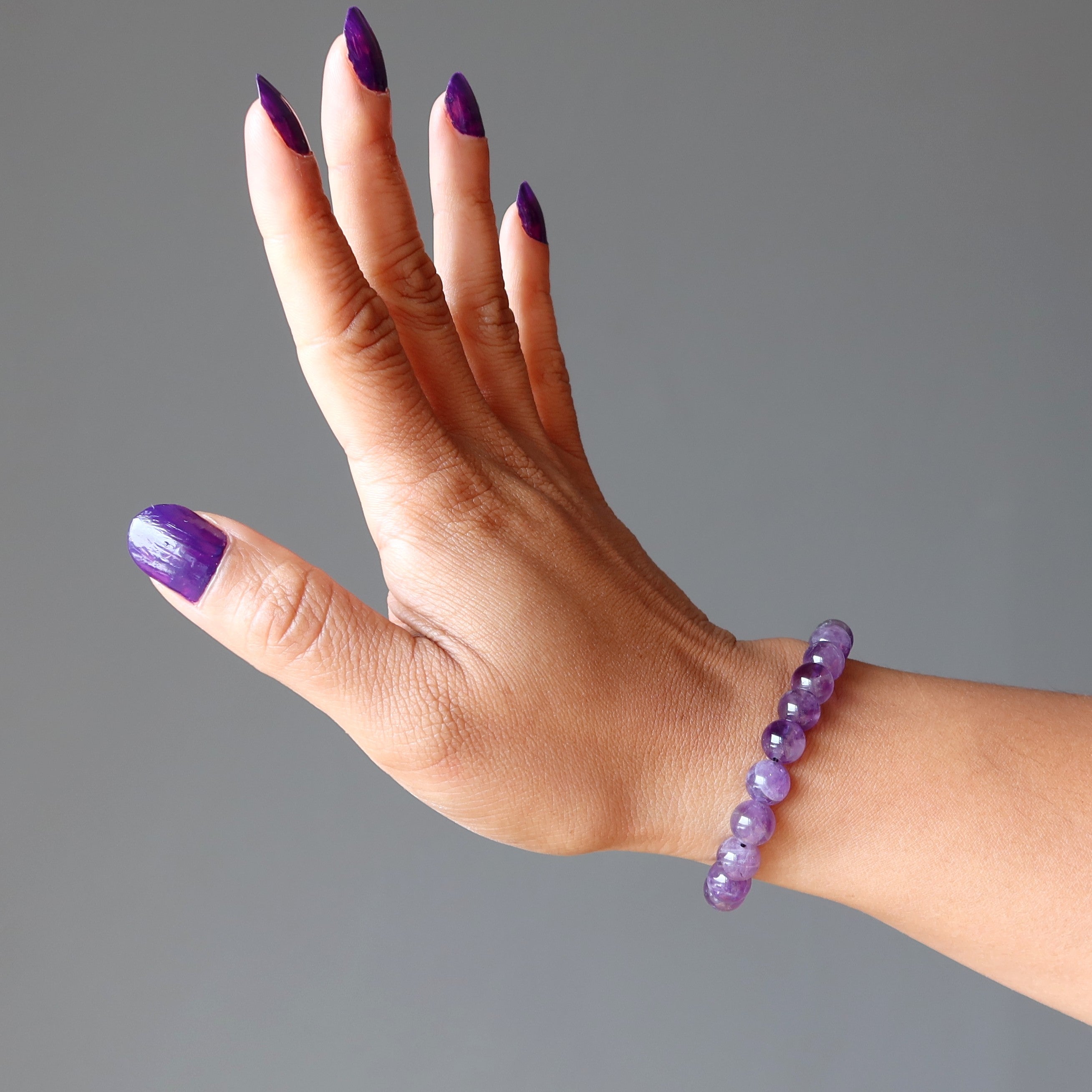 Amethyst Bracelet Lilac Purple Gemstone Beads Soul in Bloom