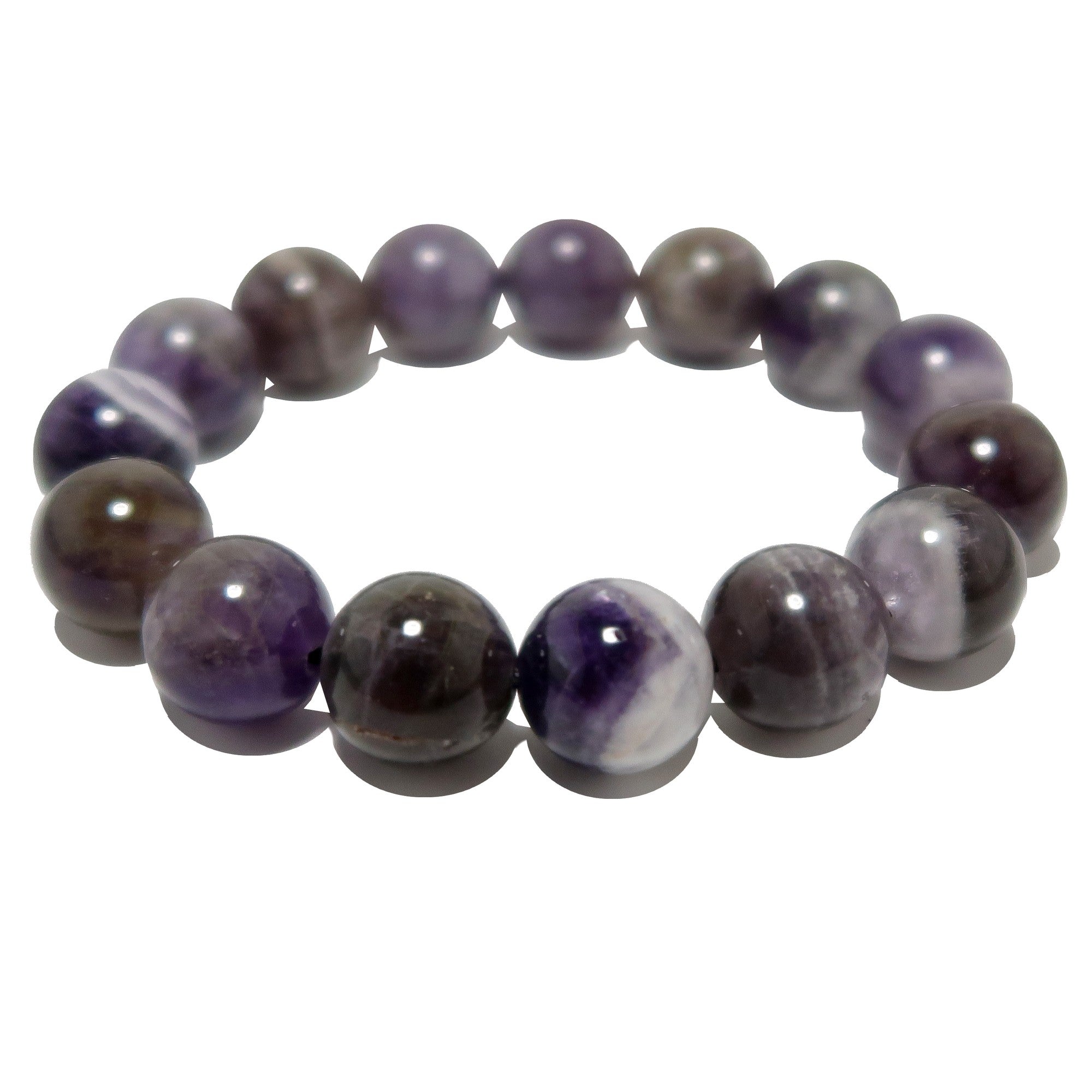 Amethyst Bracelet Purple Chevron Crystal Beads of Karma