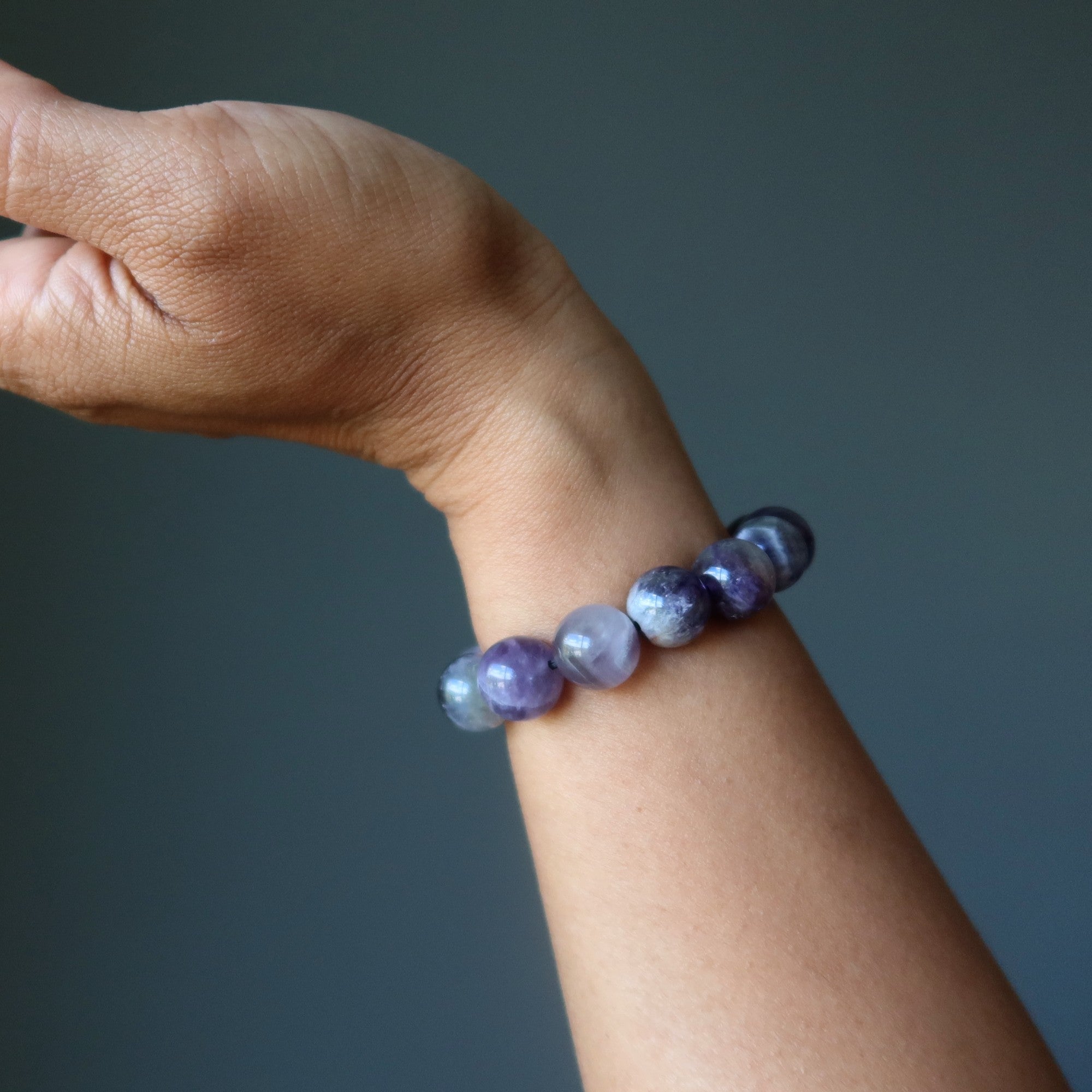 Amethyst Bracelet Purple Chevron Crystal Beads of Karma