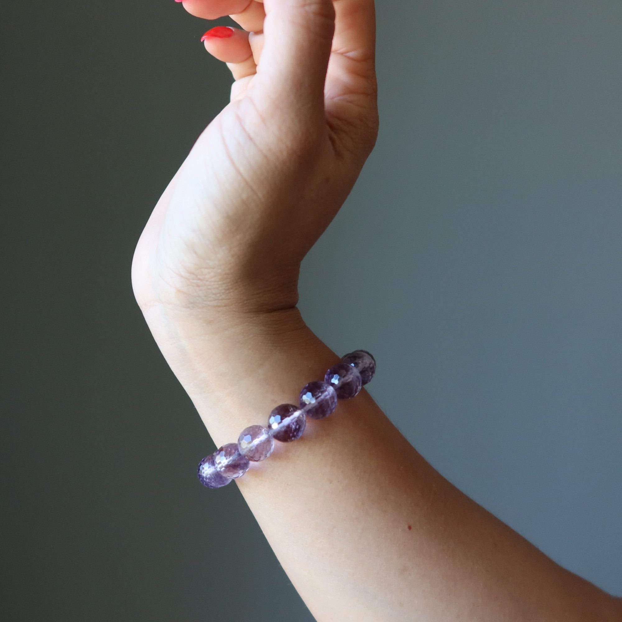 Bracelet Améthyste Amétrine Naturelle Perles Facettées de Joie