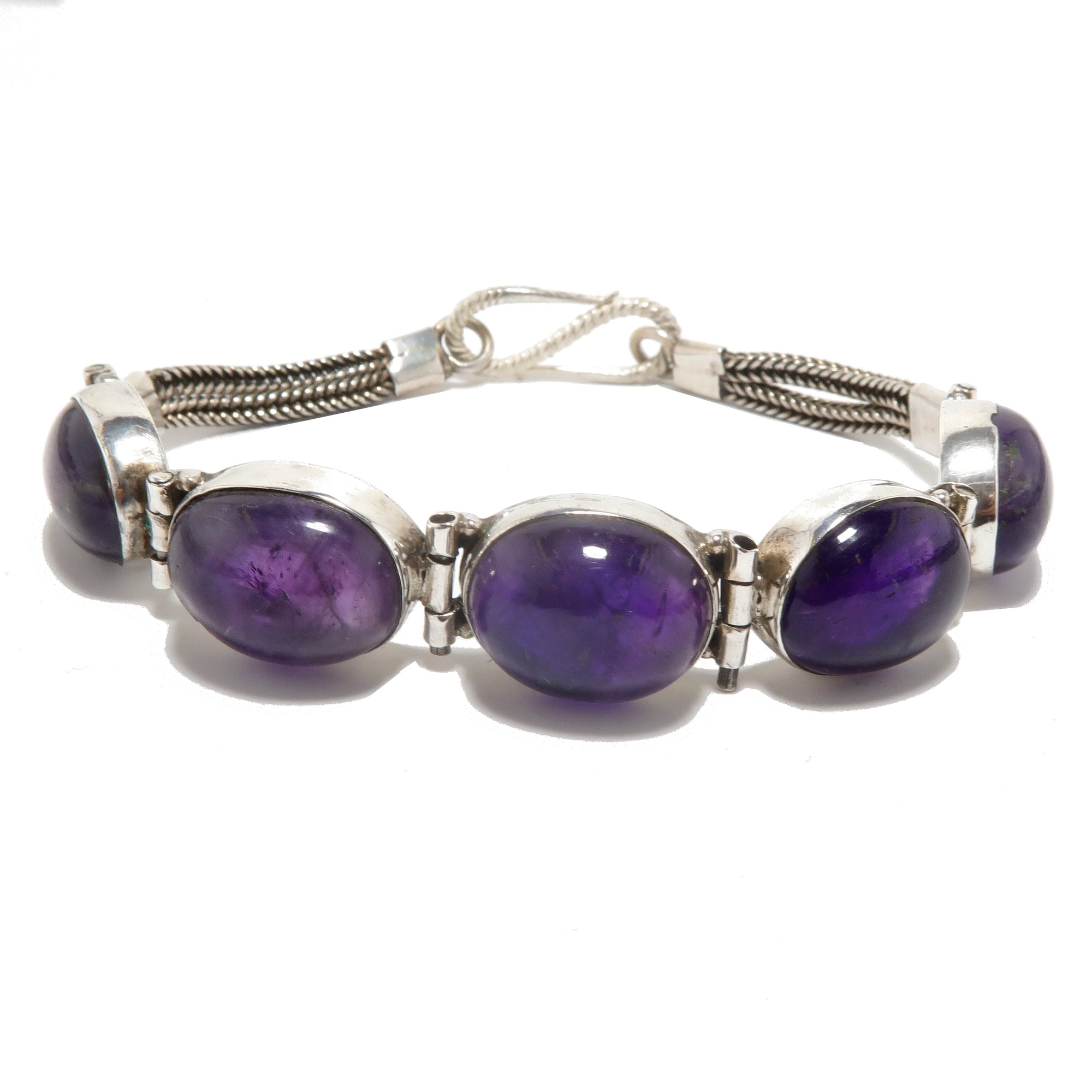 Amethyst Bracelet in Sterling Silver Timeless Spirit 7 Inch