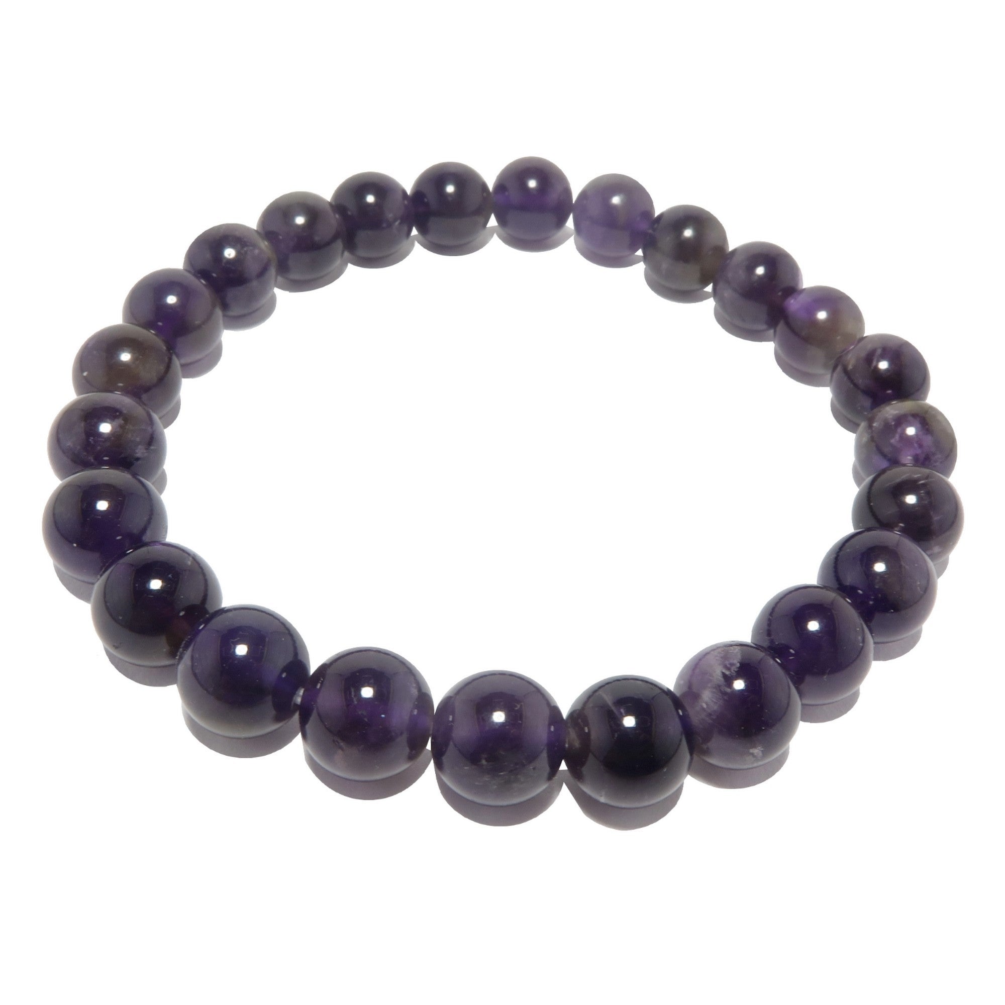 Amethyst Bracelet Deep Purple Gemstone Beads Divine Awakening