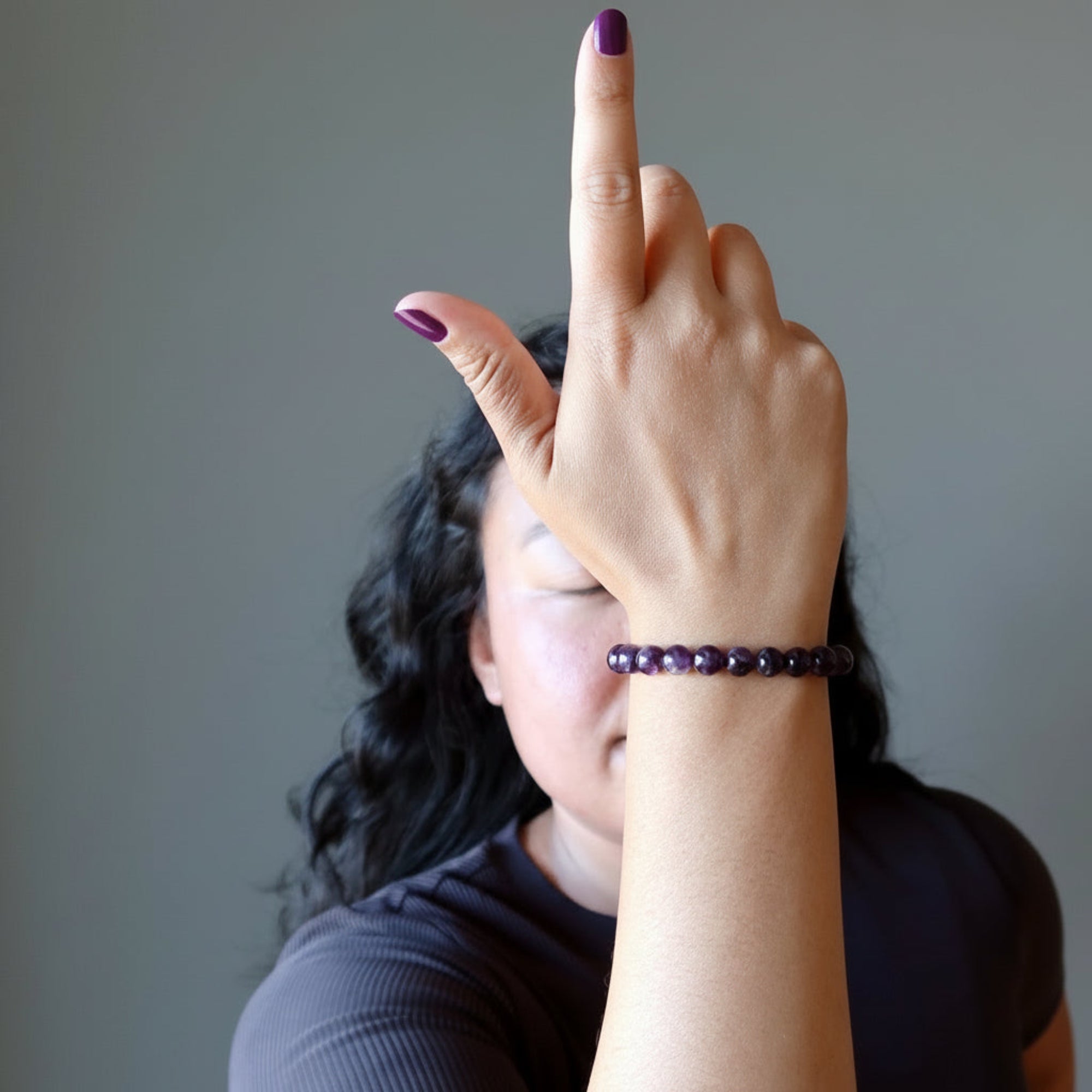 Amethyst Bracelet Deep Purple Gemstone Beads Divine Awakening