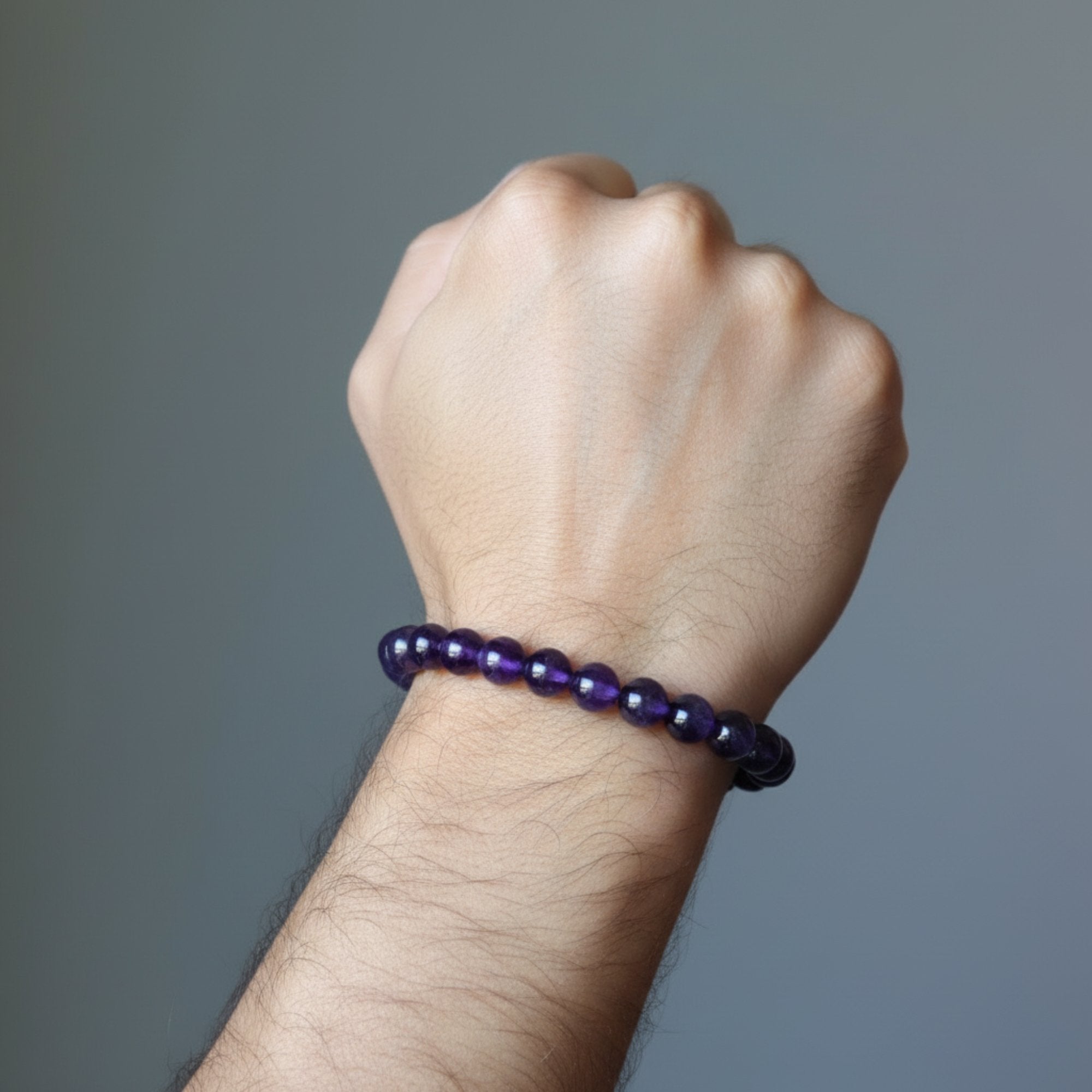 Amethyst Bracelet Deep Purple Gemstone Beads Divine Awakening