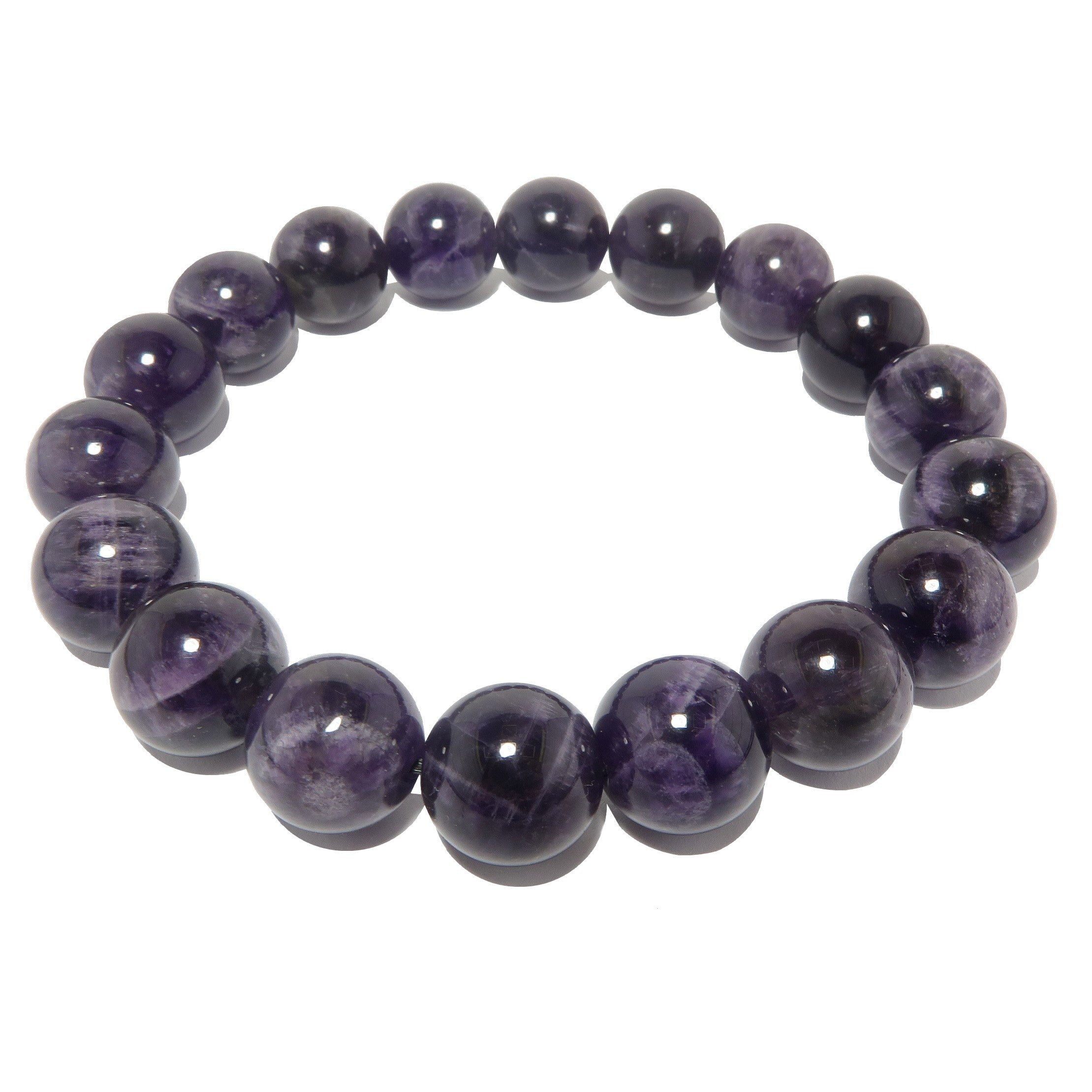 Amethyst Armband, tiefviolette Edelsteinperlen, göttliches Erwachen