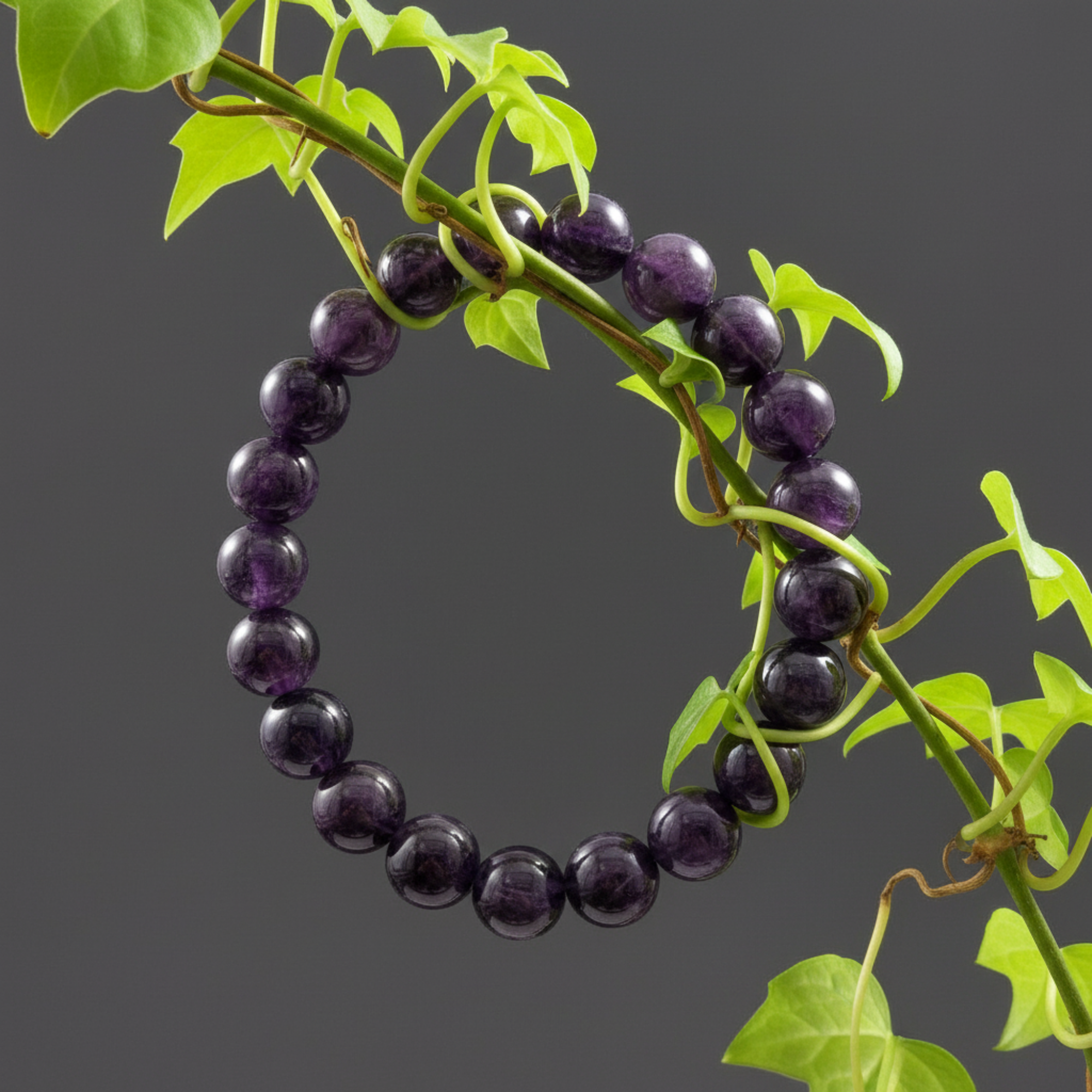 Amethyst Bracelet Deep Purple Gemstone Beads Divine Awakening