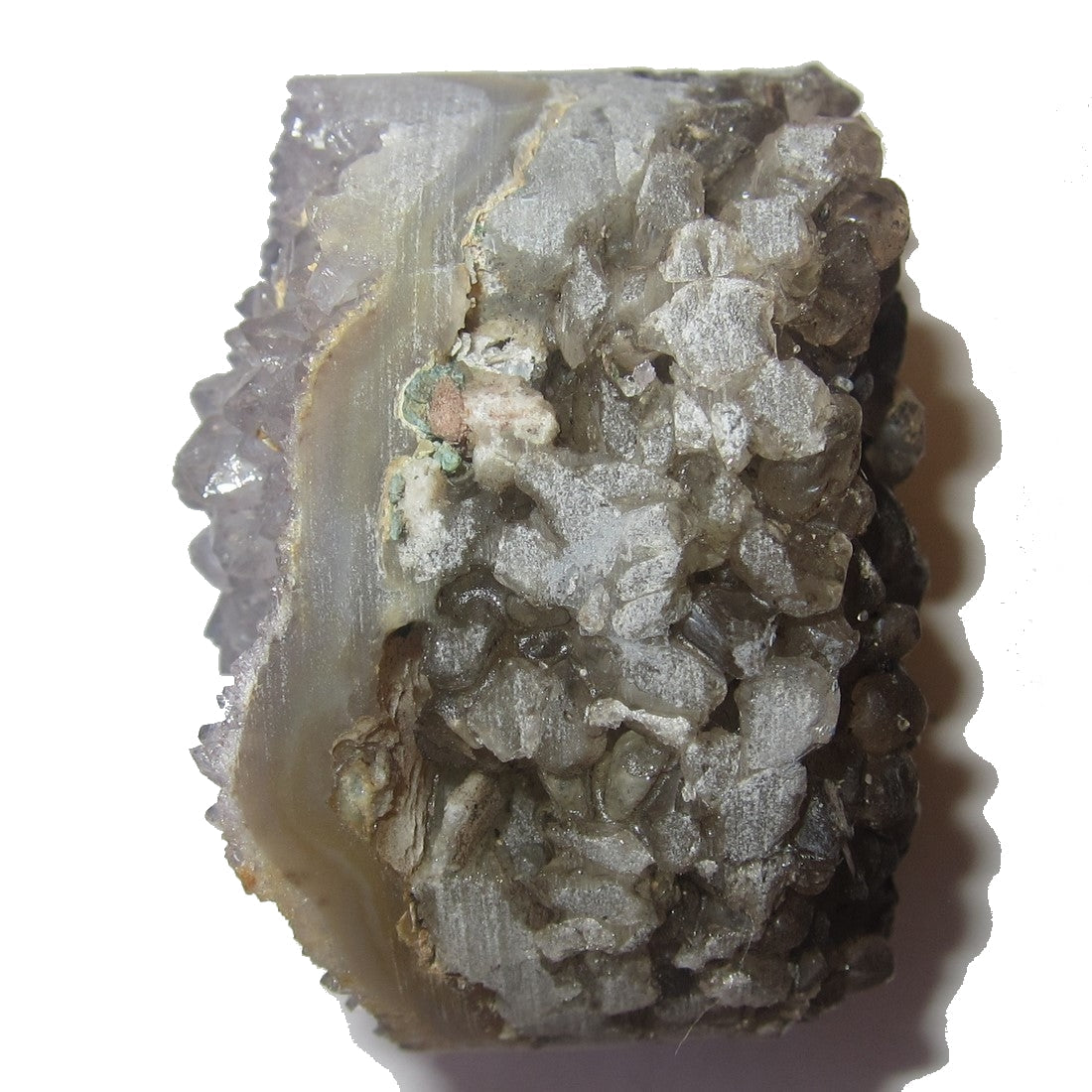 Amethyst Cluster Purple Crystal Smoky Quartz Double-Sided Circle