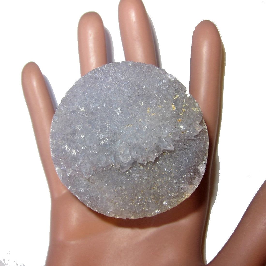 Amethyst Cluster Purple Crystal Smoky Quartz Double-Sided Circle