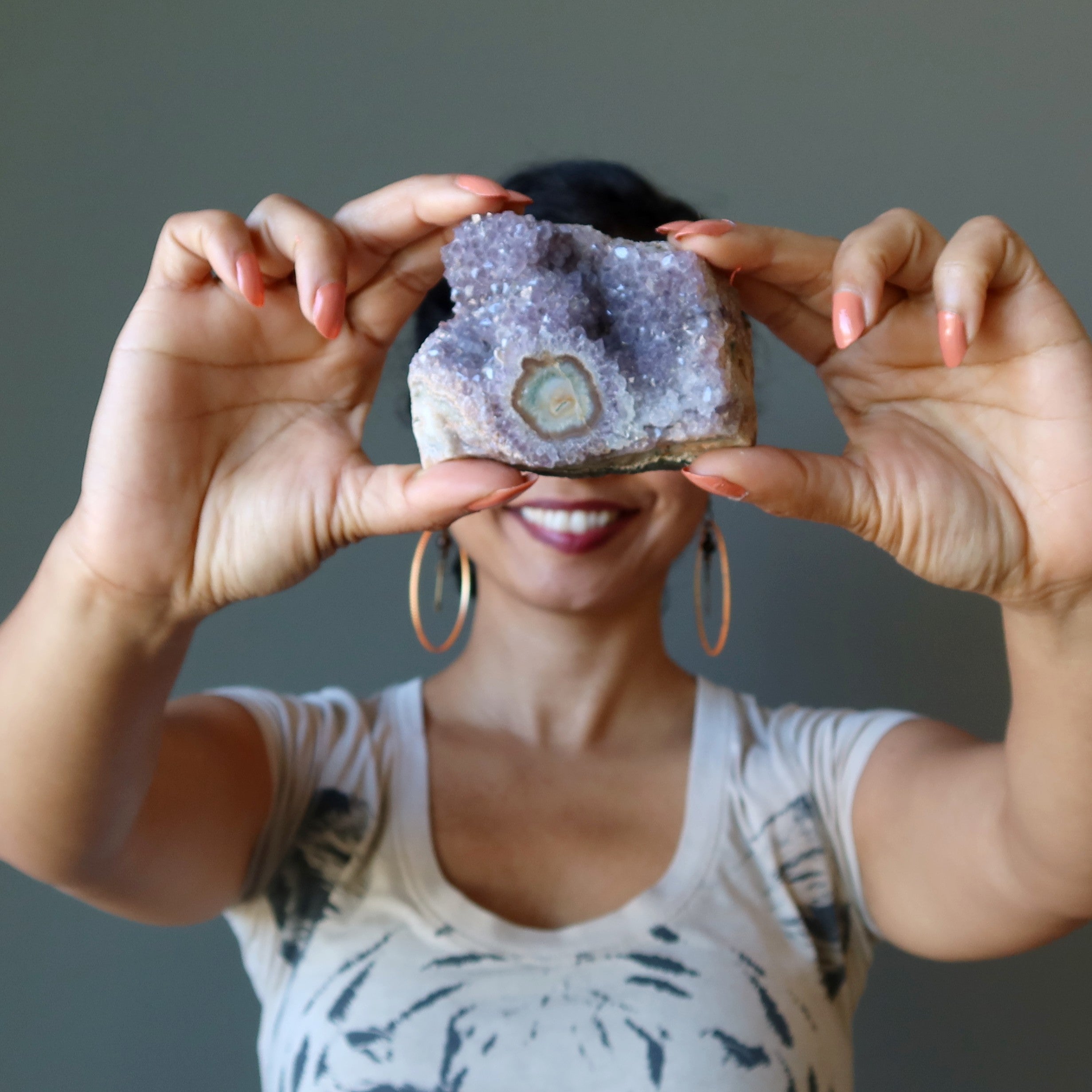 Amethyst Flower Child Cluster Rare Protective Eye Intuitive Gem