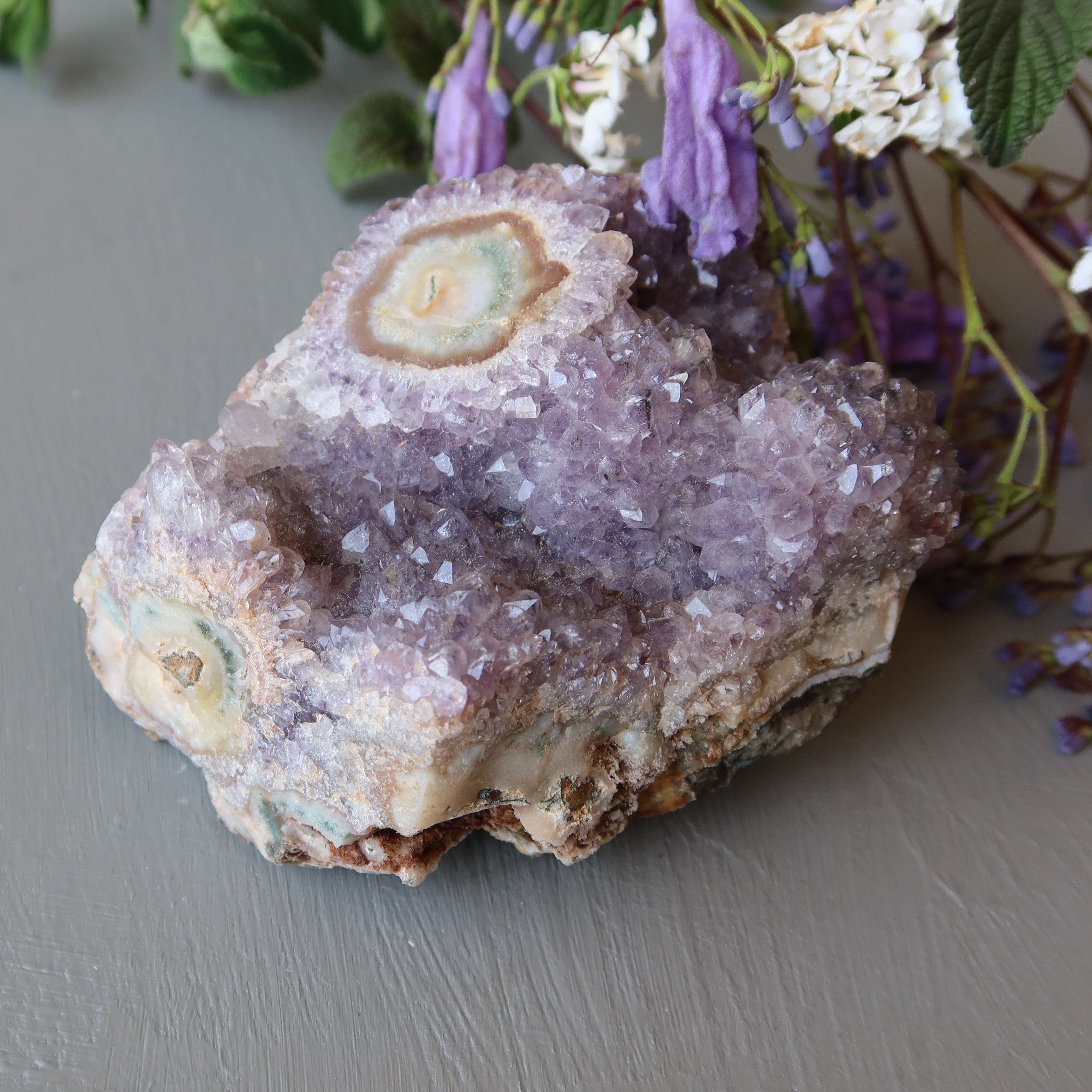 Amethyst Flower Child Cluster Rare Protective Eye Intuitive Gem