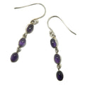 Boucles d'oreilles améthyste Sainte Trinité Pierres précieuses violettes Argent sterling