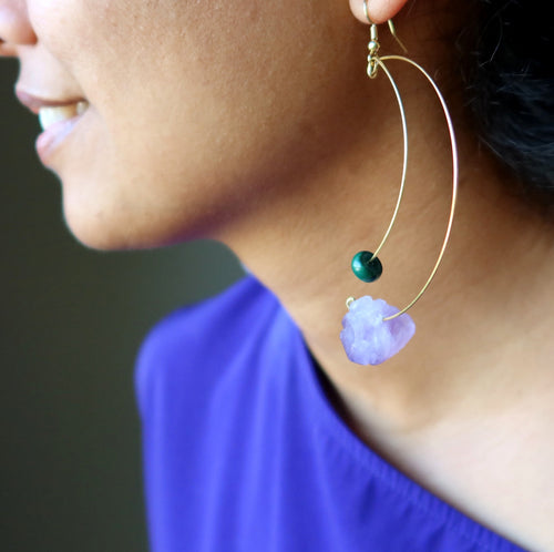 Amethystohrringe Malachit Modern Königlich Edelstein